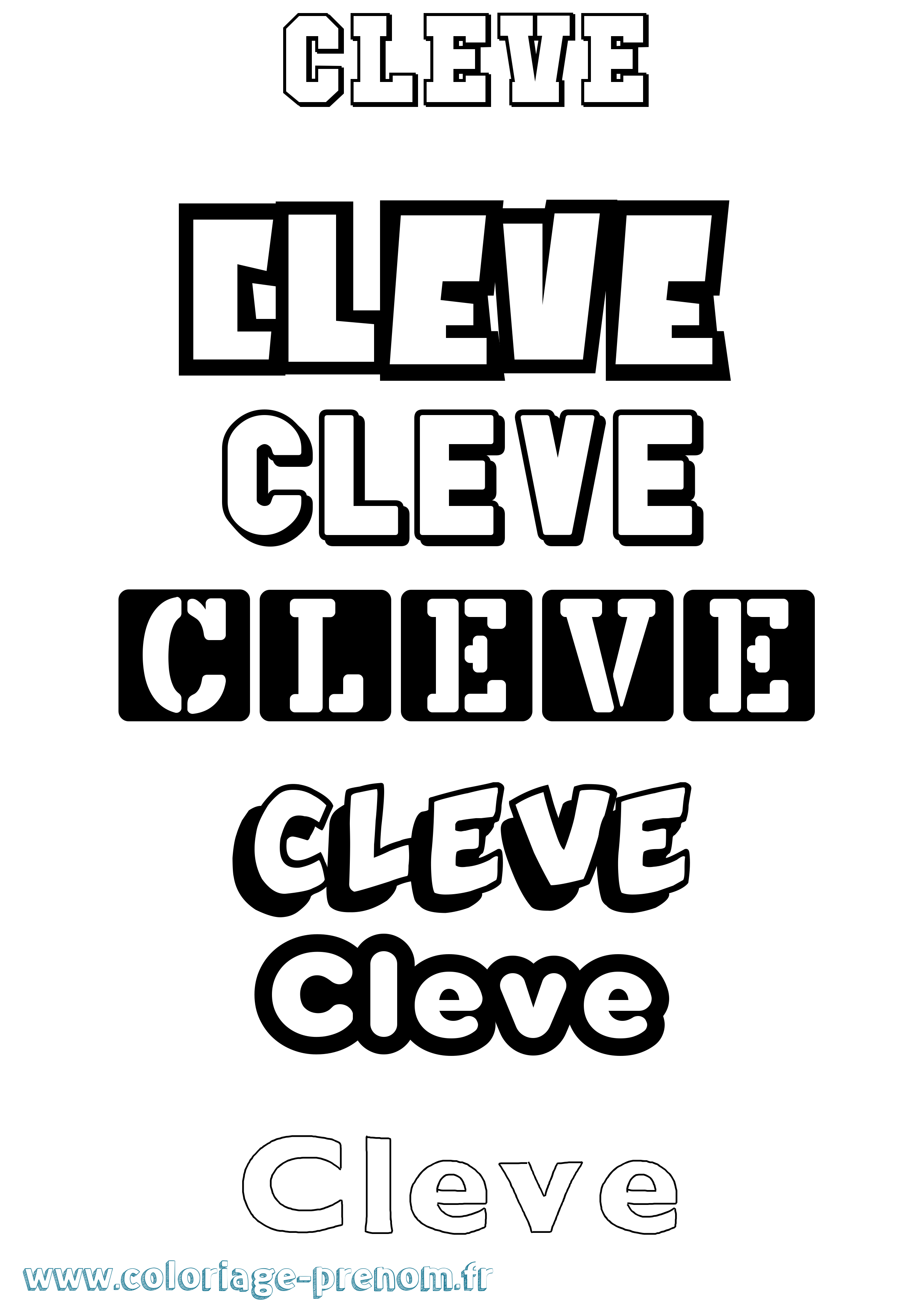 Coloriage Cleve Simple Coloriage prénom Cleve Simple