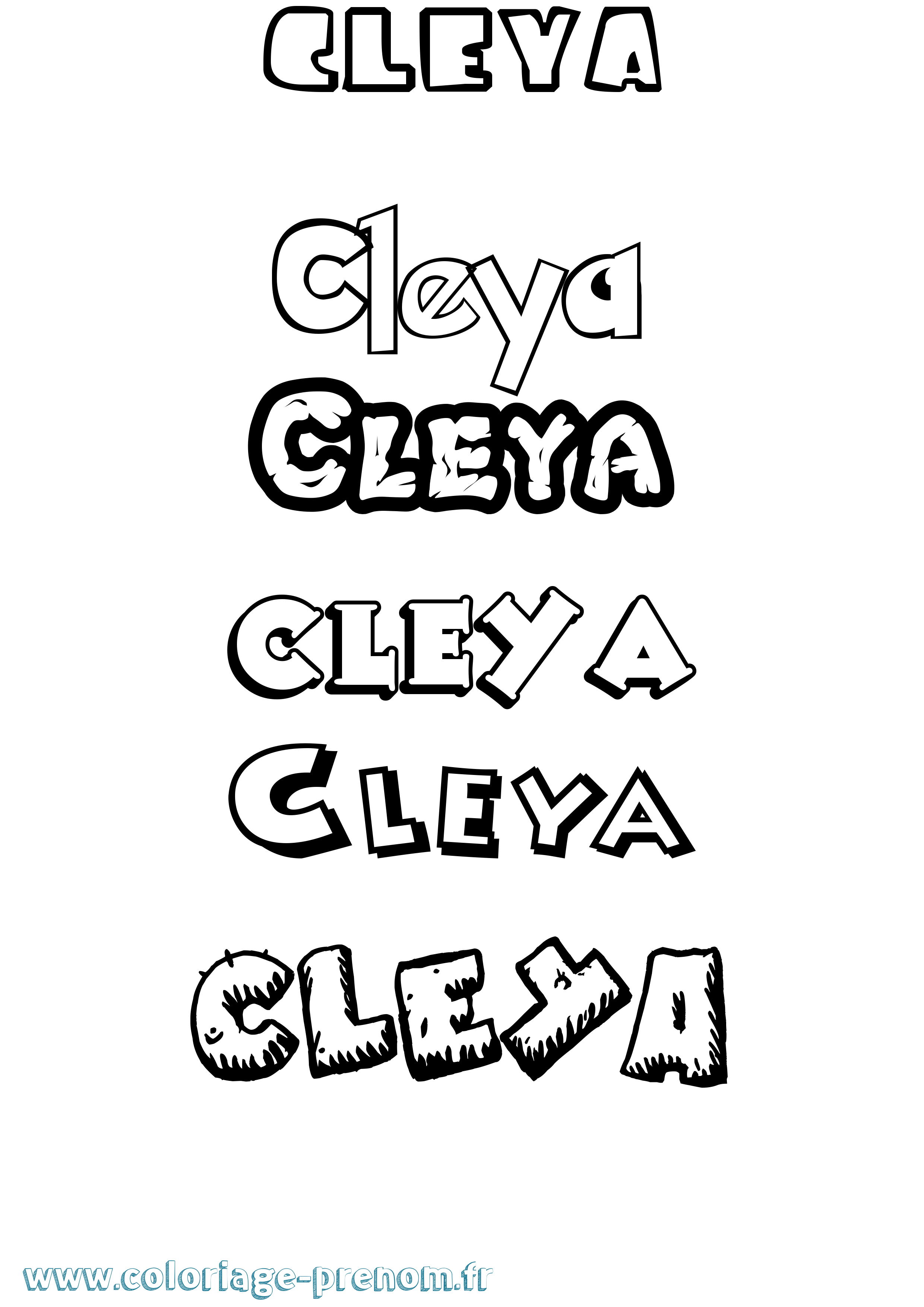 Coloriage Cleya Dessin Animé Coloriage prénom Cleya Dessin Animé