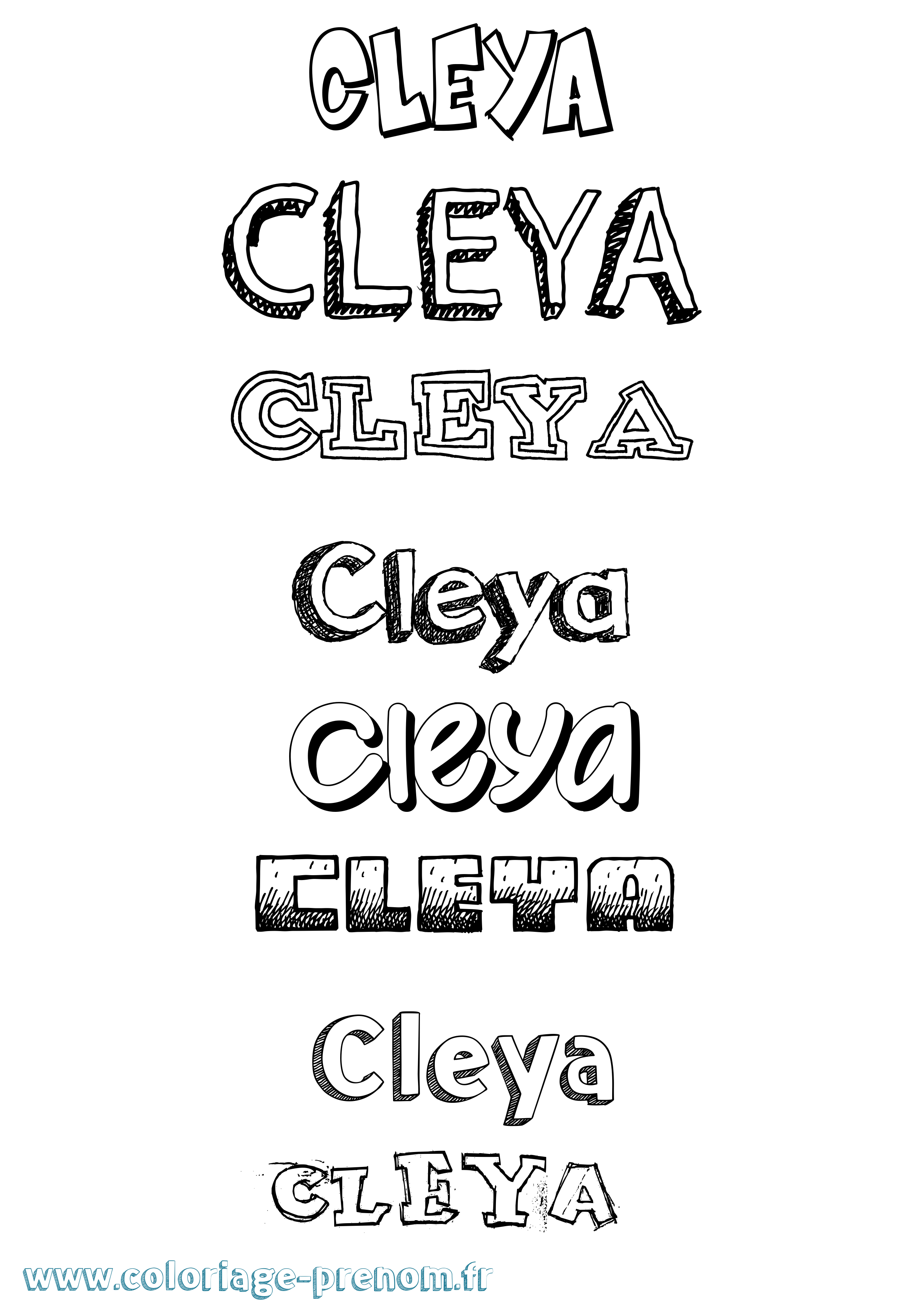 Coloriage Cleya Dessiné Coloriage prénom Cleya Dessiné