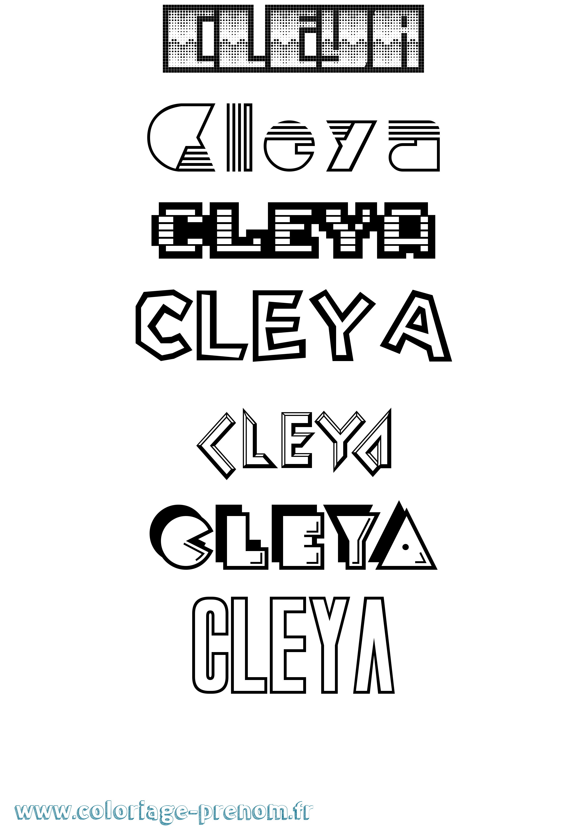 Coloriage Cleya Jeux Vidéos Coloriage prénom Cleya Jeux Vidéos