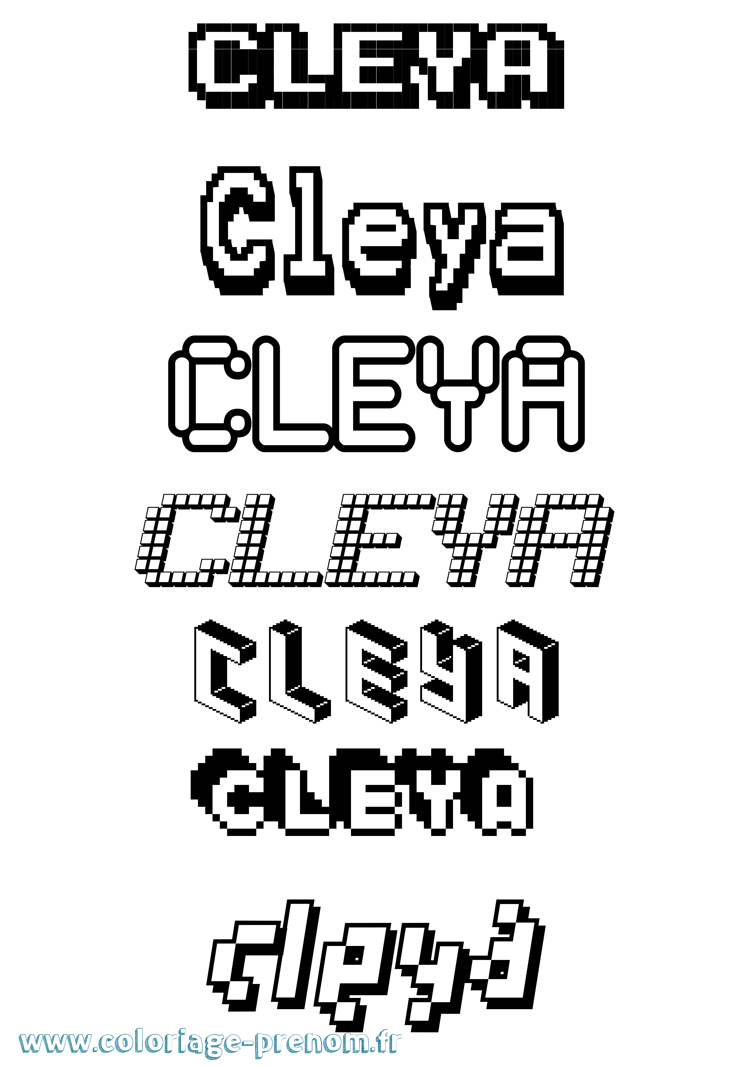 Coloriage Cleya Pixel Coloriage prénom Cleya Pixel
