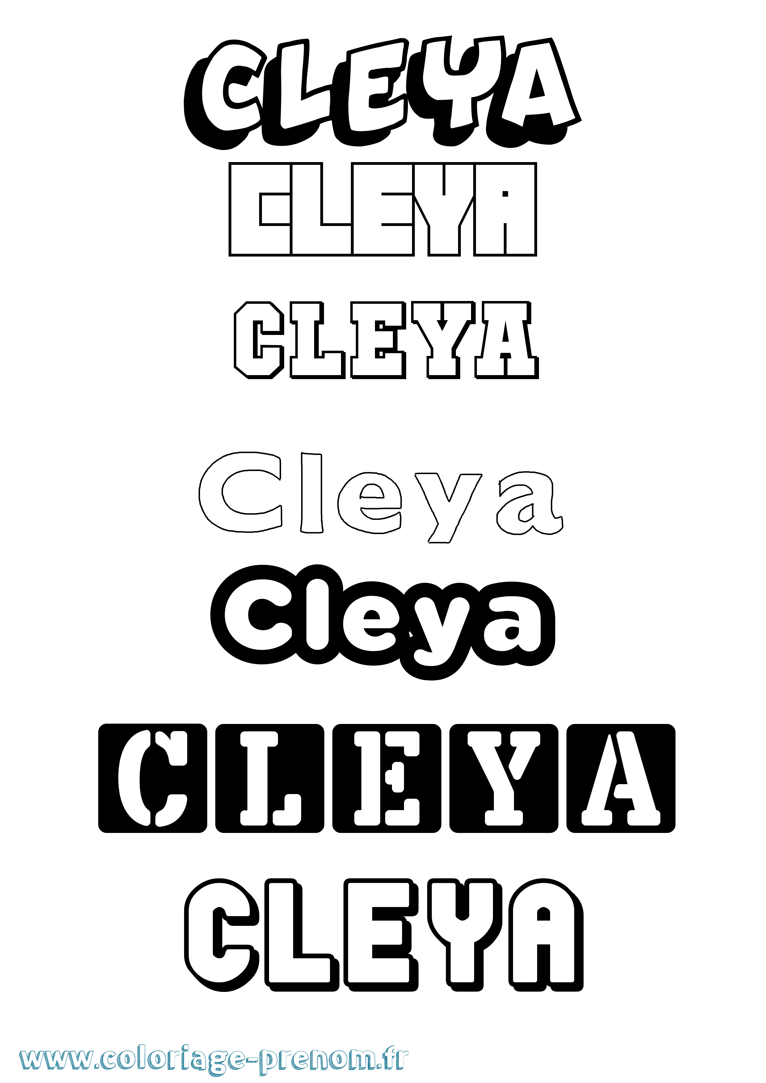 Coloriage Cleya Simple Coloriage prénom Cleya Simple