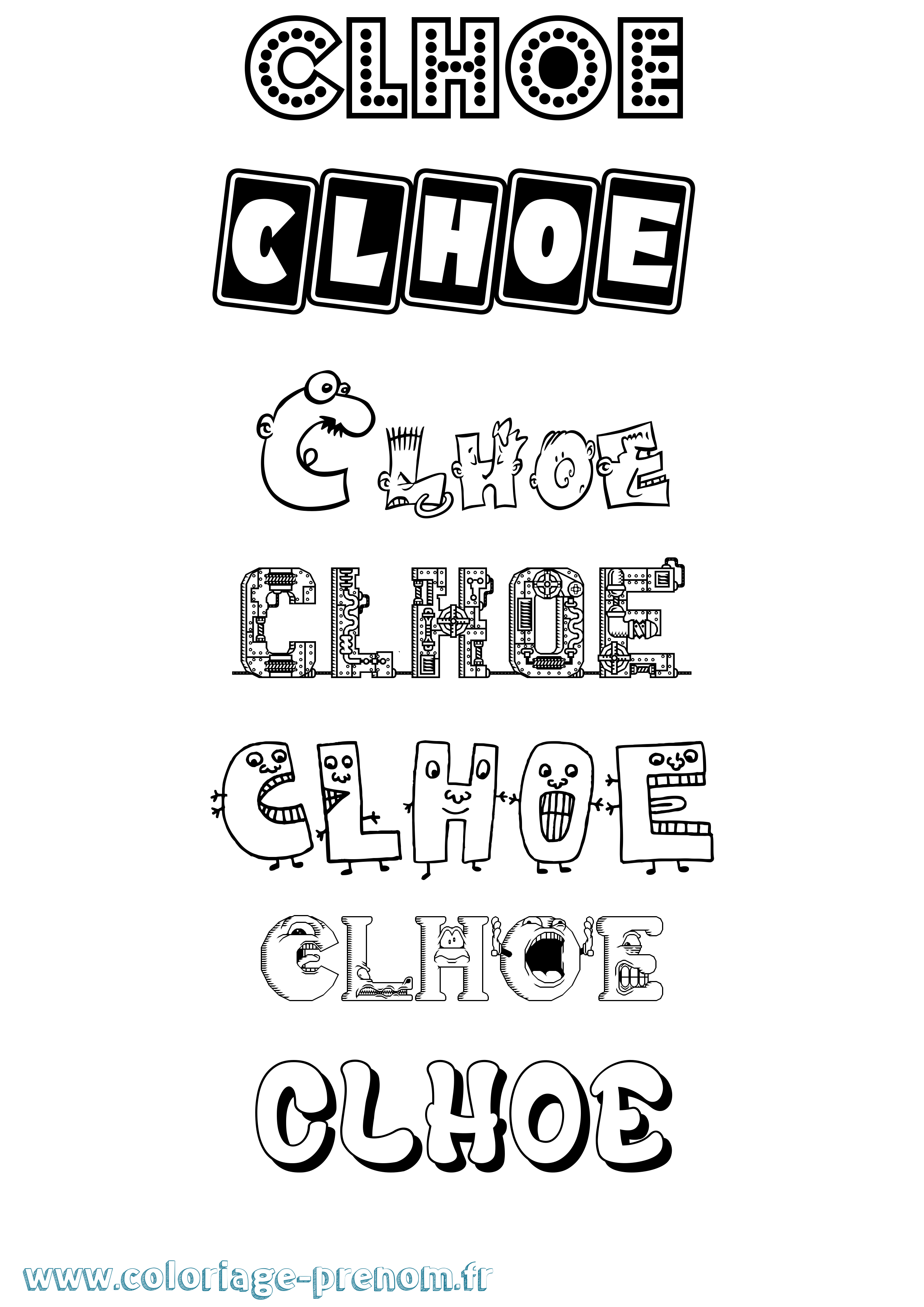 Coloriage Clhoe Fun Coloriage prénom Clhoe Fun