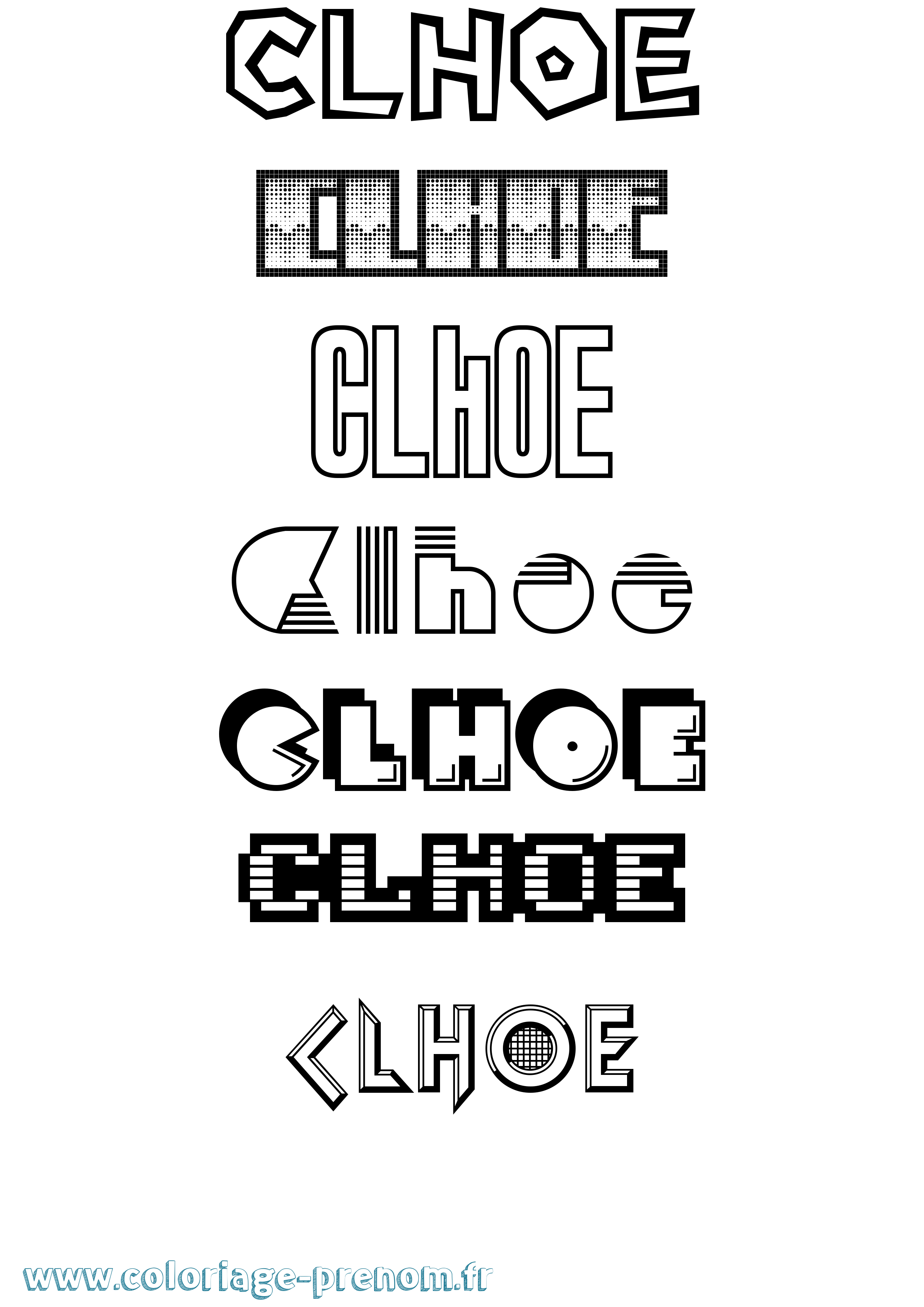Coloriage Clhoe Jeux Vidéos Coloriage prénom Clhoe Jeux Vidéos