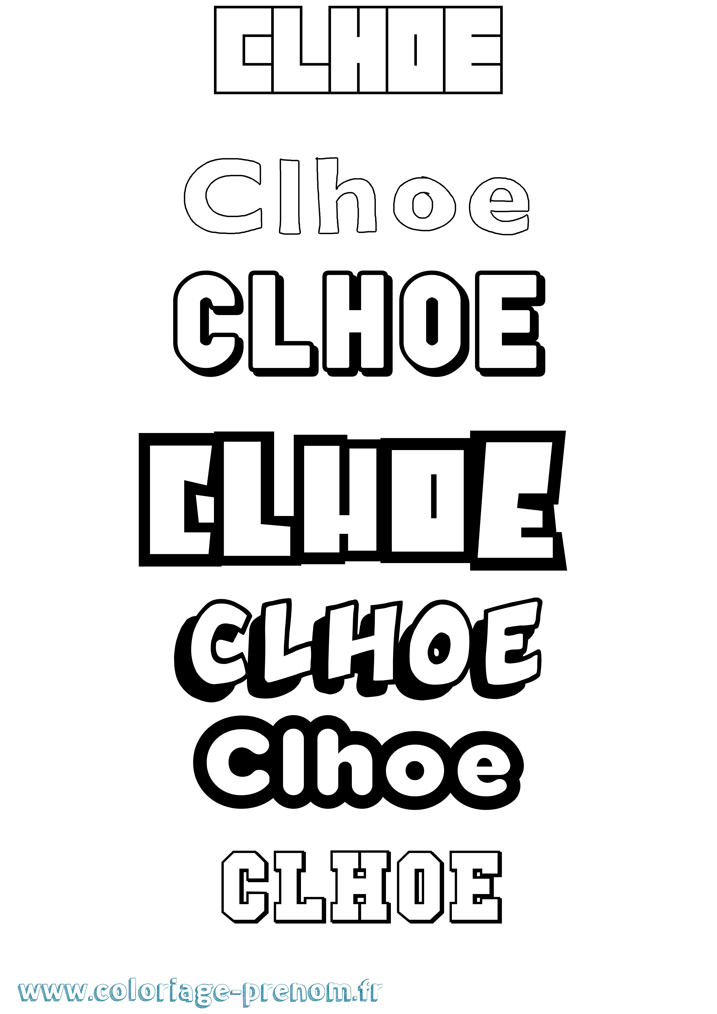 Coloriage Clhoe Simple Coloriage prénom Clhoe Simple