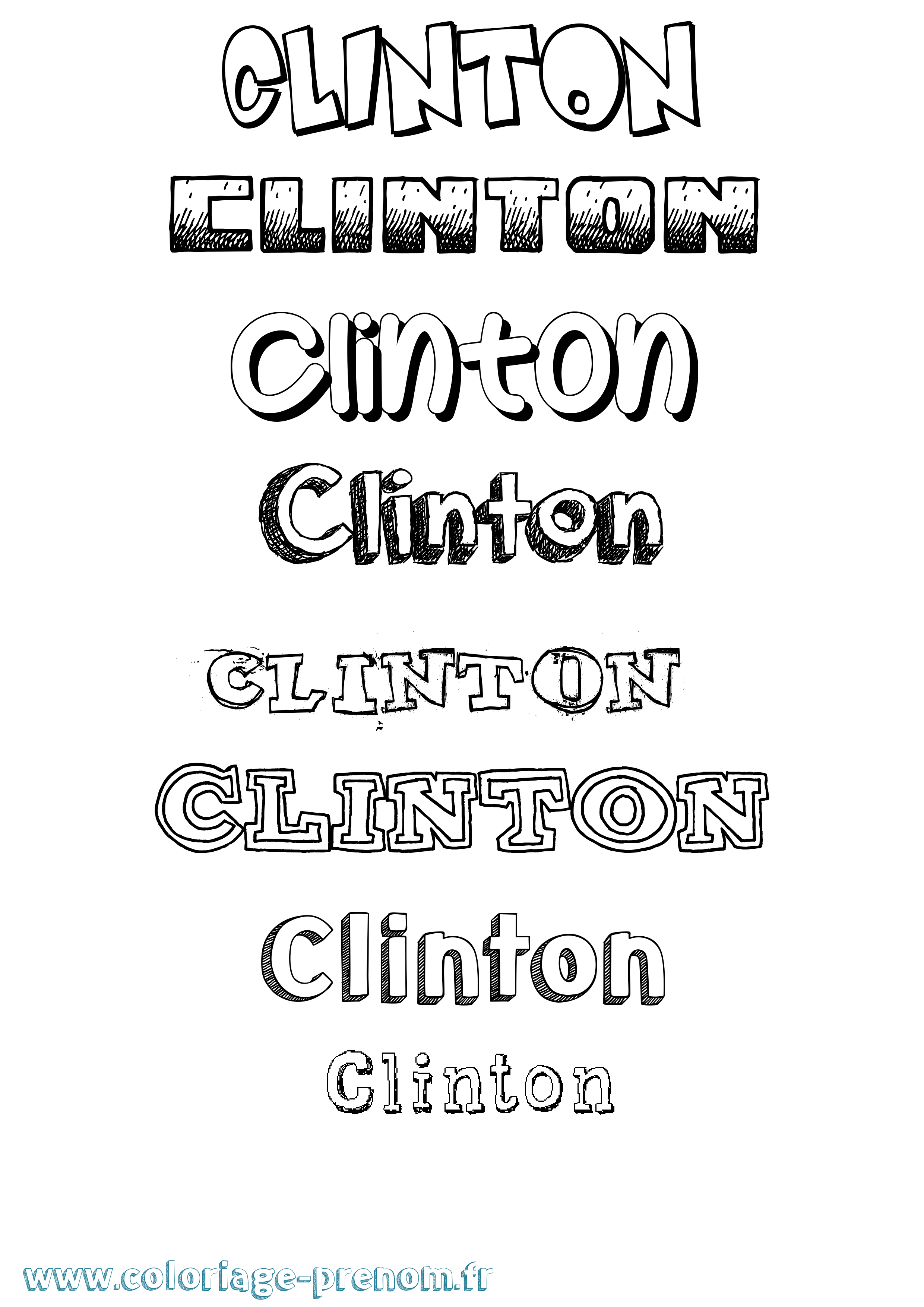 Coloriage Clinton Dessiné Coloriage prénom Clinton Dessiné
