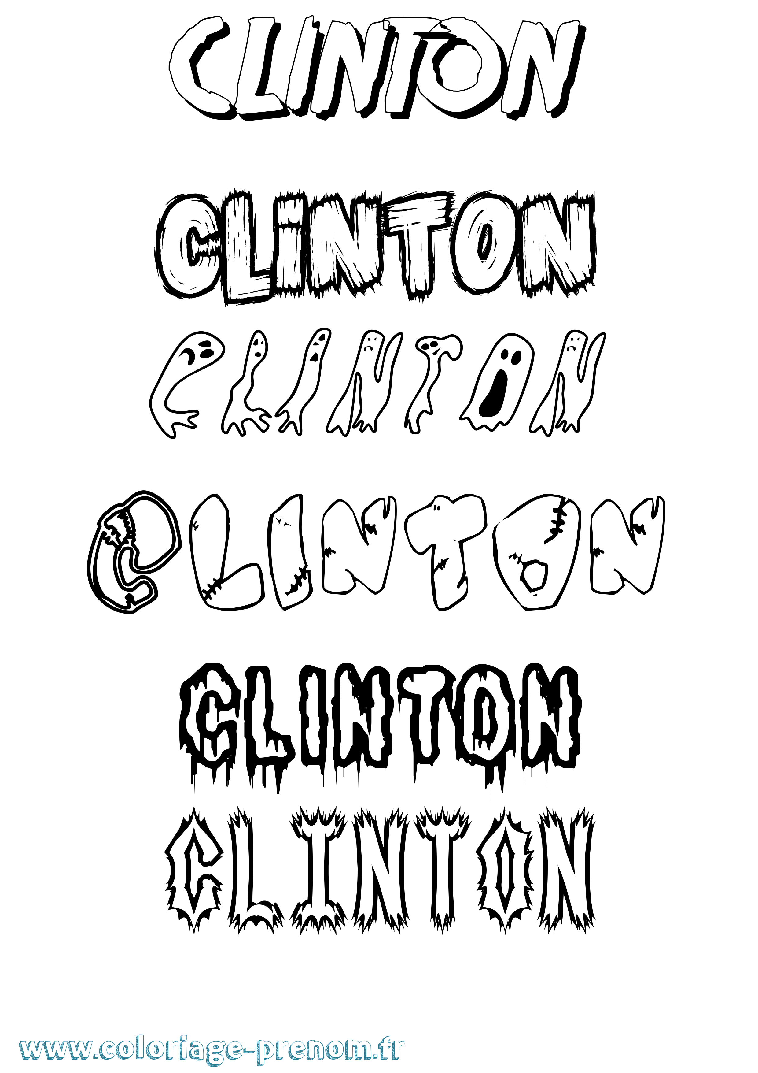 Coloriage Clinton Frisson Coloriage prénom Clinton Frisson