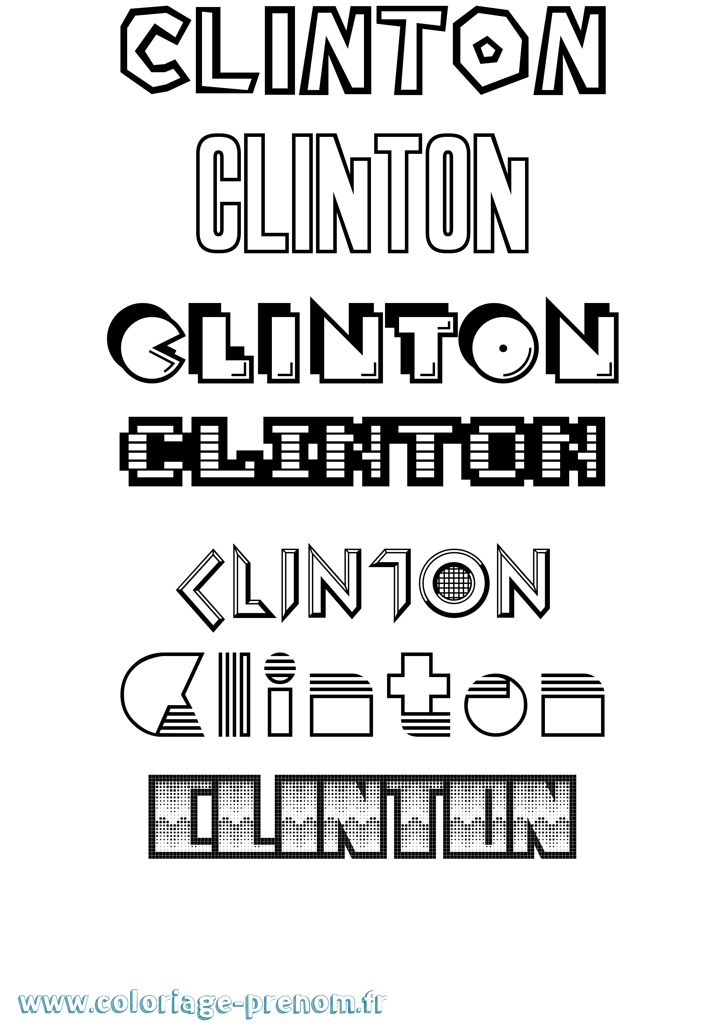 Coloriage Clinton Jeux Vidéos Coloriage prénom Clinton Jeux Vidéos