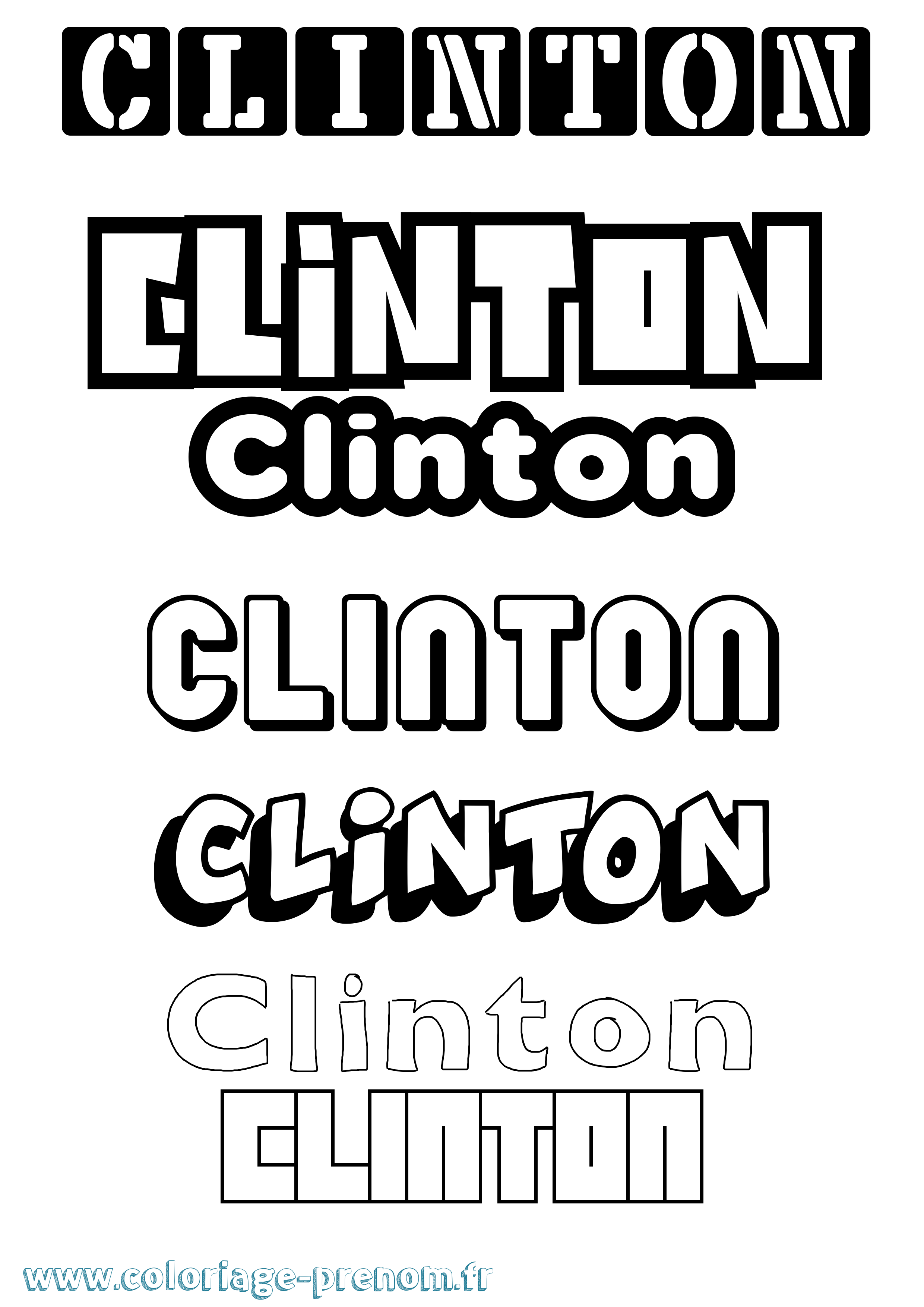 Coloriage Clinton Simple Coloriage prénom Clinton Simple