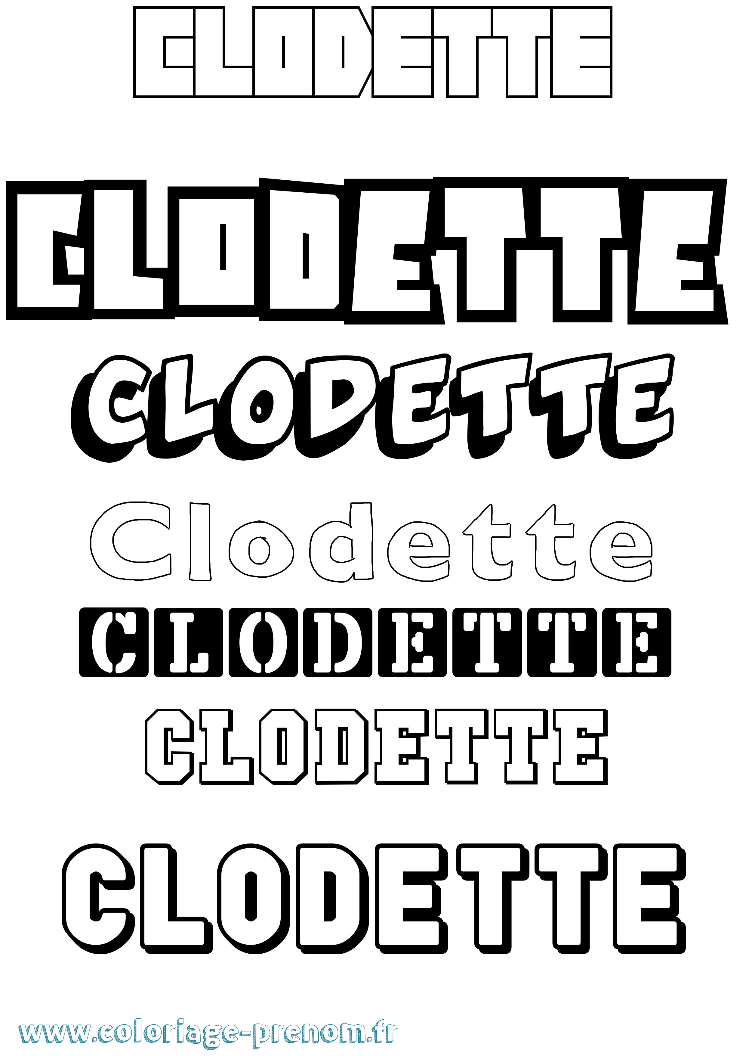 Coloriage Clodette Simple Coloriage prénom Clodette Simple