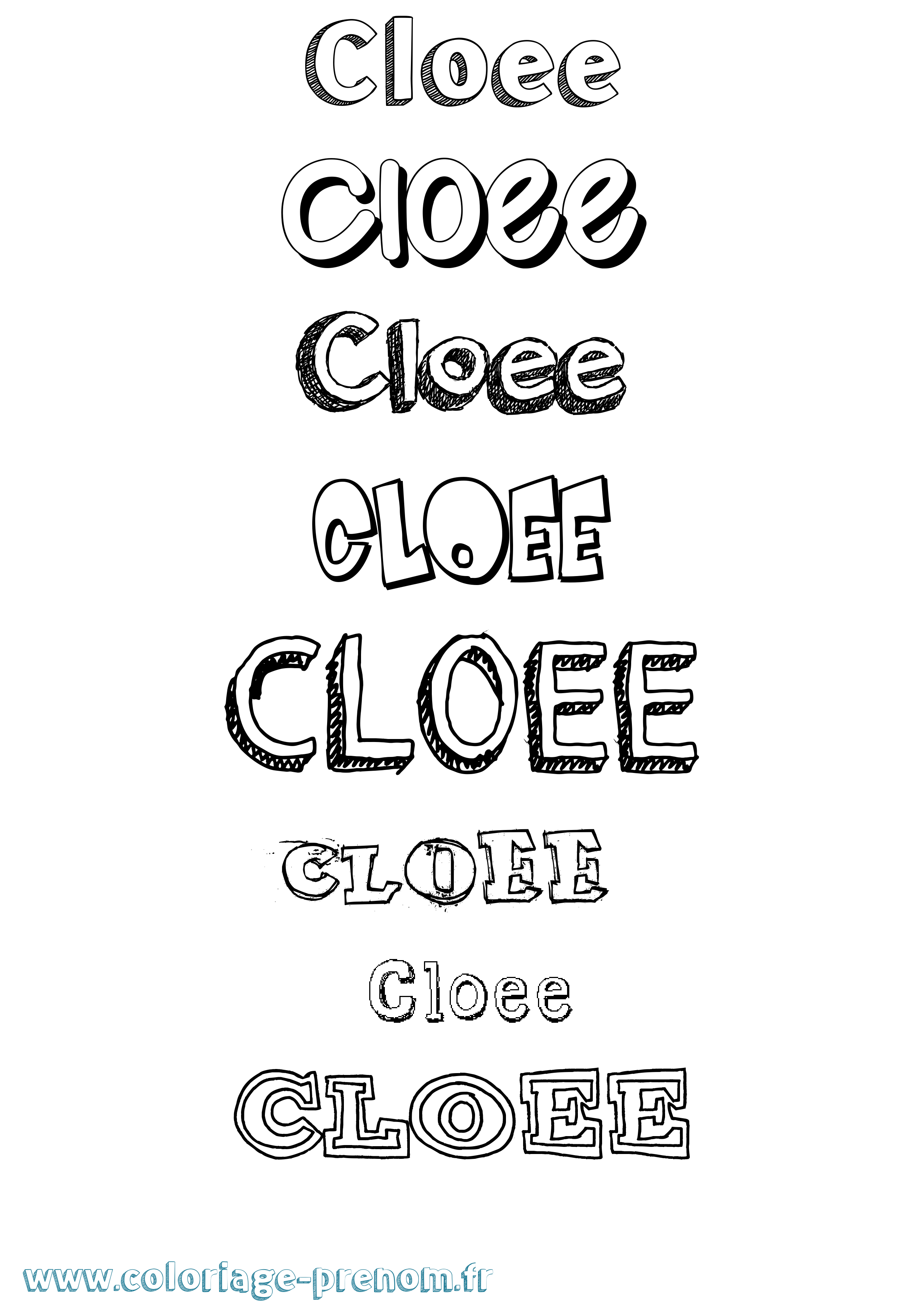 Coloriage Cloee Dessiné Coloriage prénom Cloee Dessiné