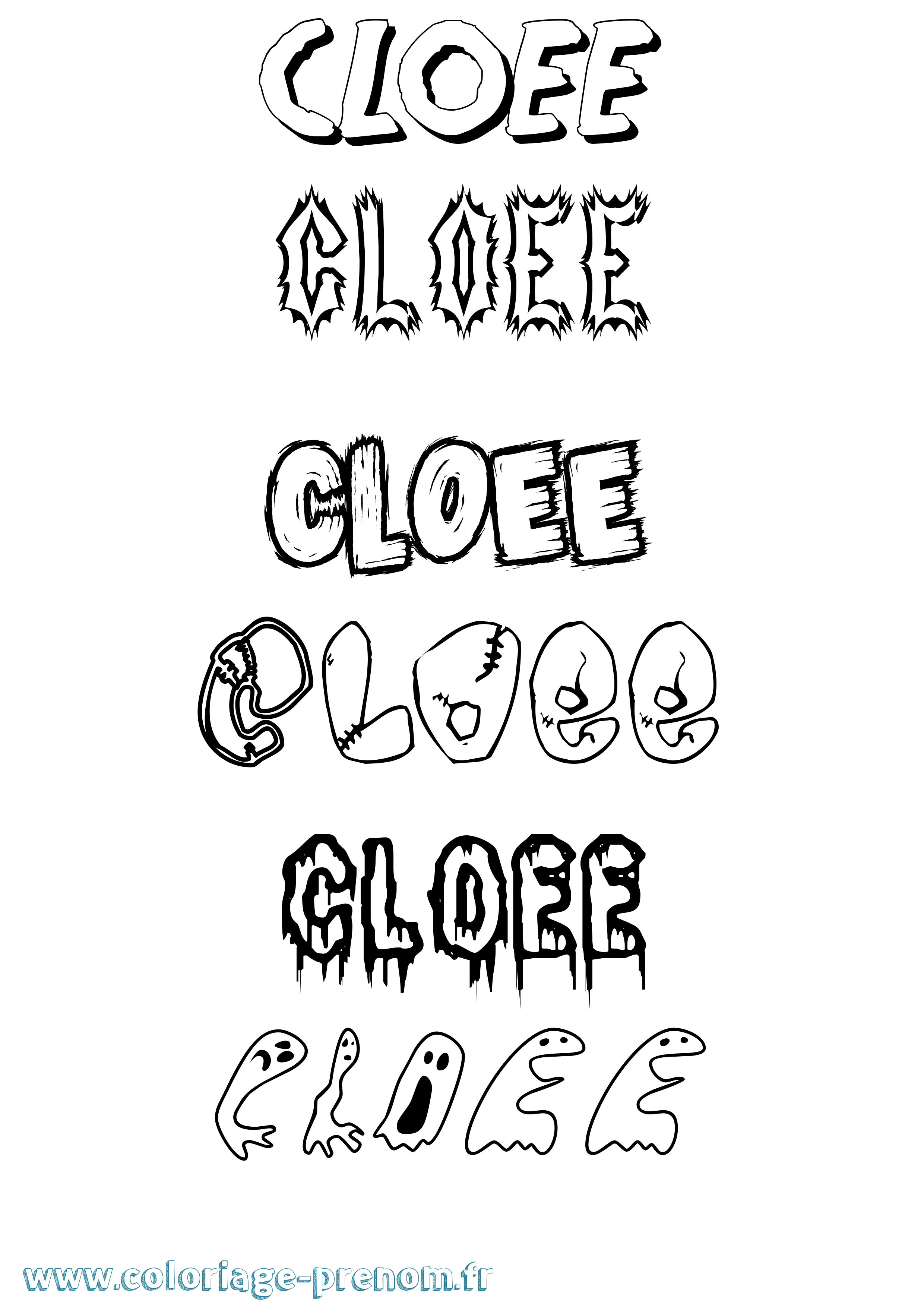 Coloriage Cloee Frisson Coloriage prénom Cloee Frisson