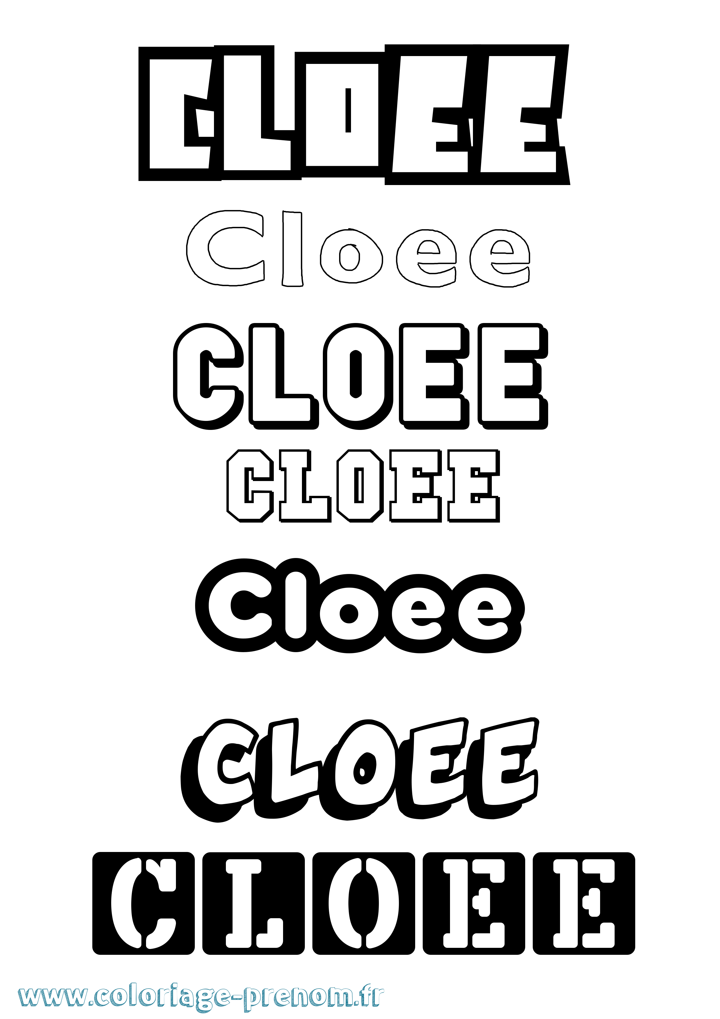 Coloriage Cloee Simple Coloriage prénom Cloee Simple