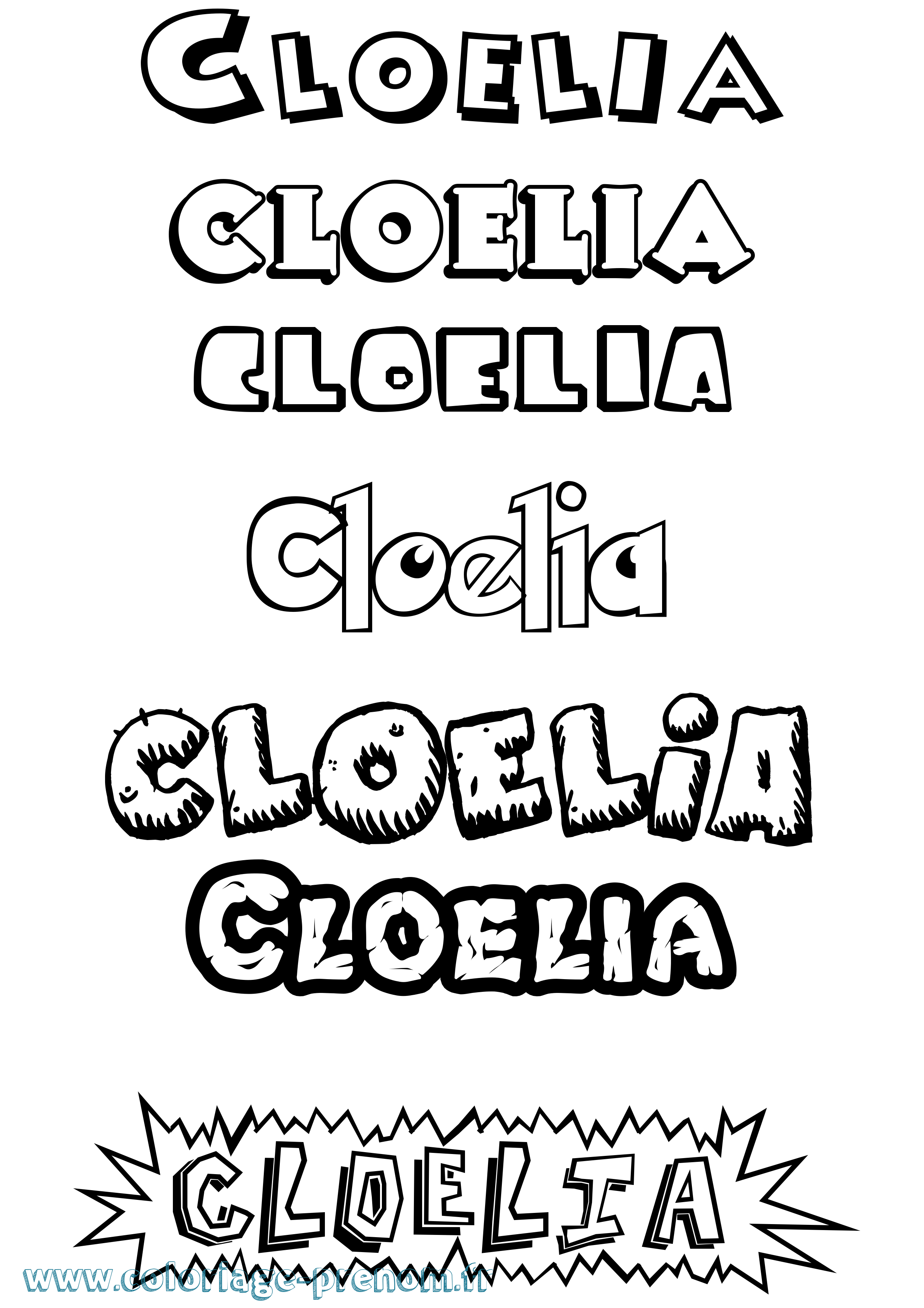 Coloriage Cloelia Dessin Animé Coloriage prénom Cloelia Dessin Animé