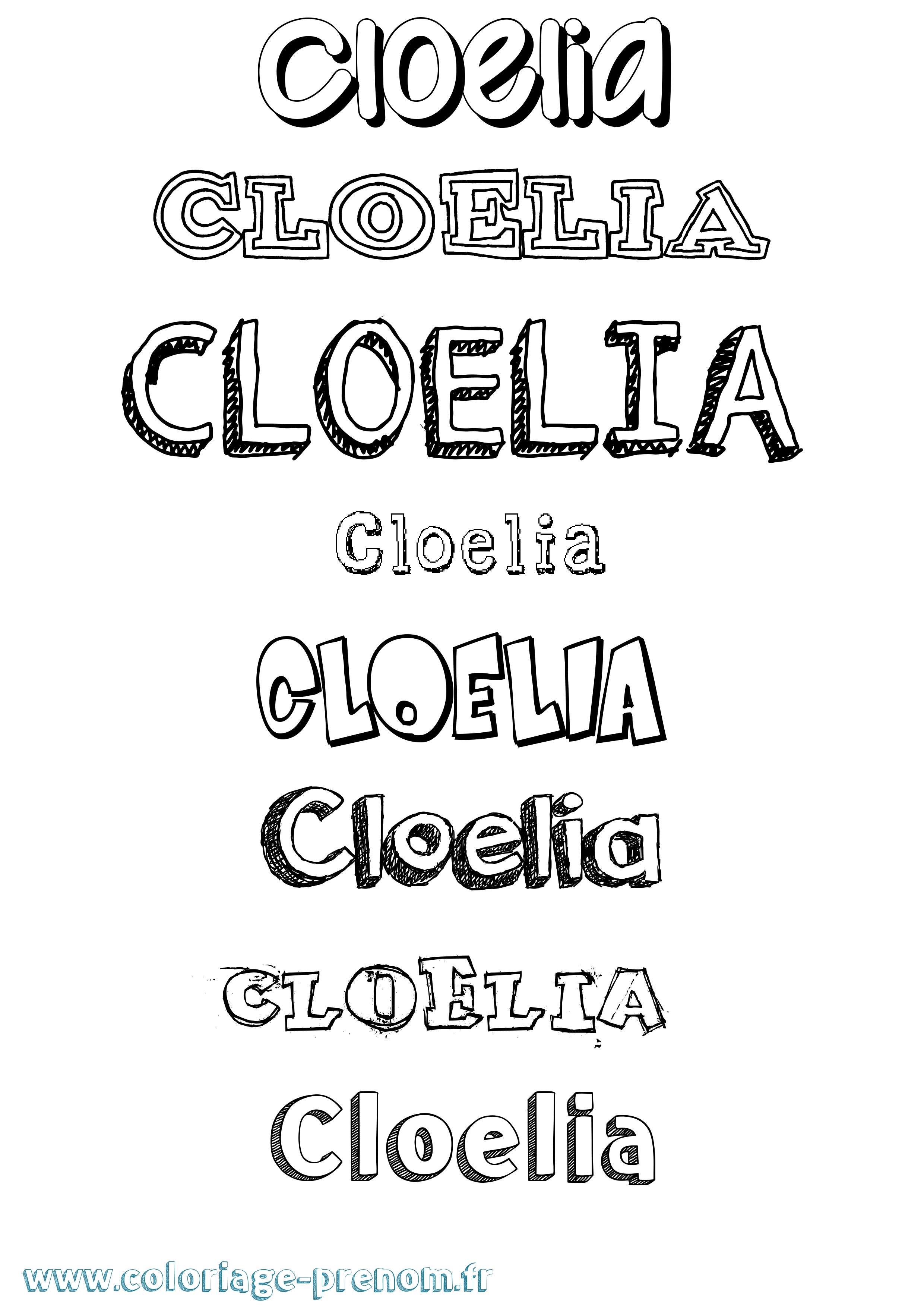 Coloriage Cloelia Dessiné Coloriage prénom Cloelia Dessiné