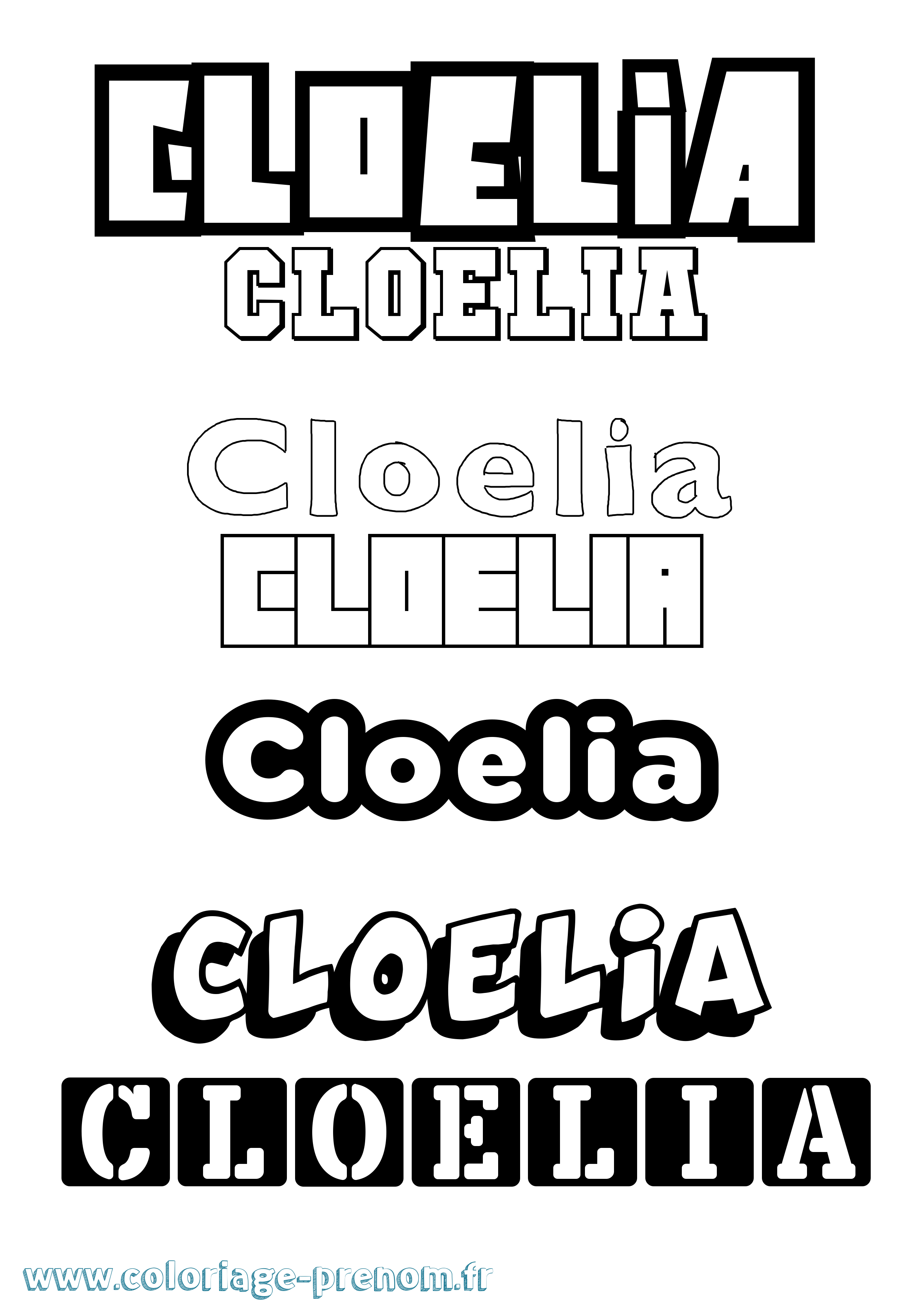 Coloriage Cloelia Simple Coloriage prénom Cloelia Simple