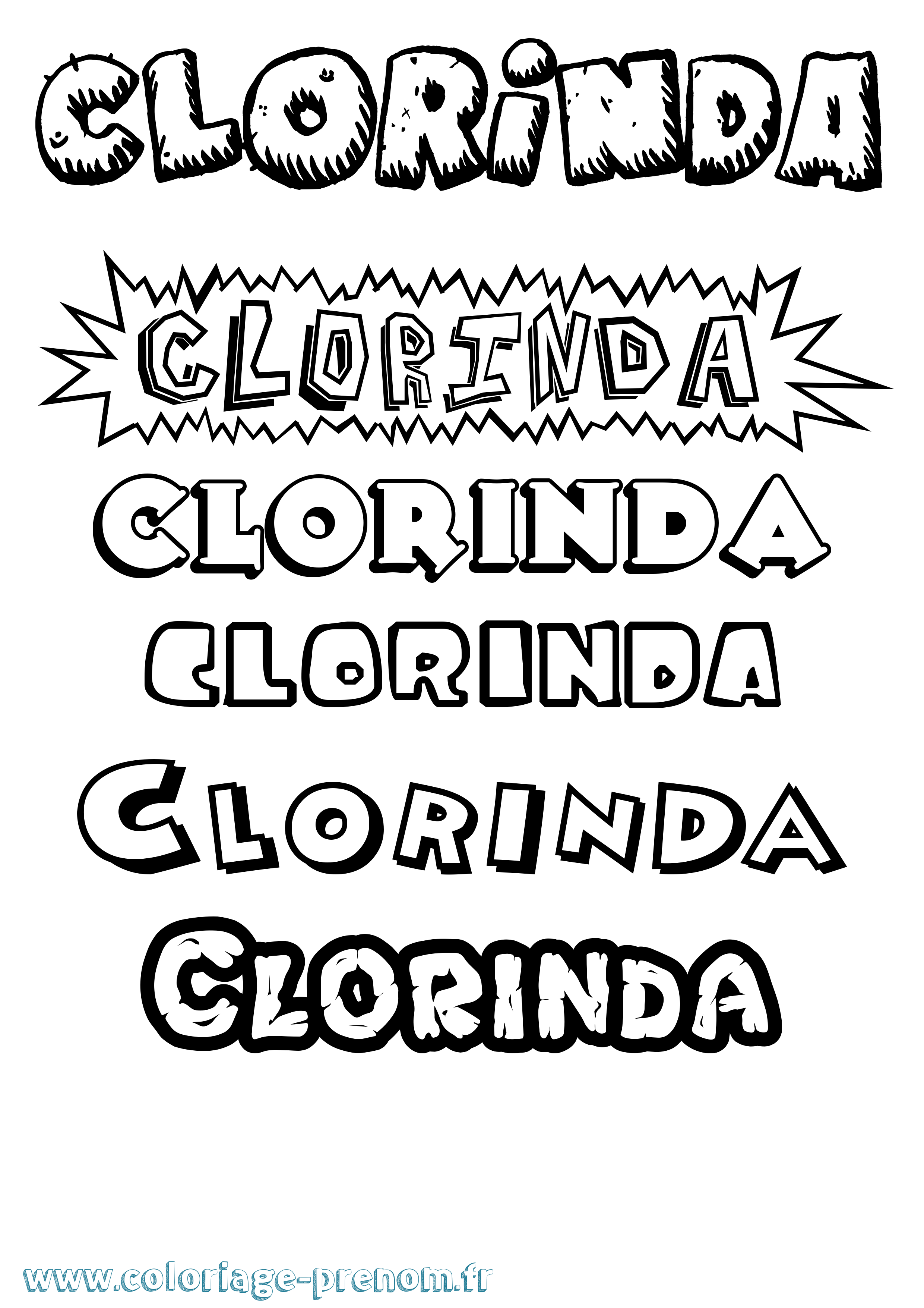 Coloriage Clorinda Dessin Animé Coloriage prénom Clorinda Dessin Animé
