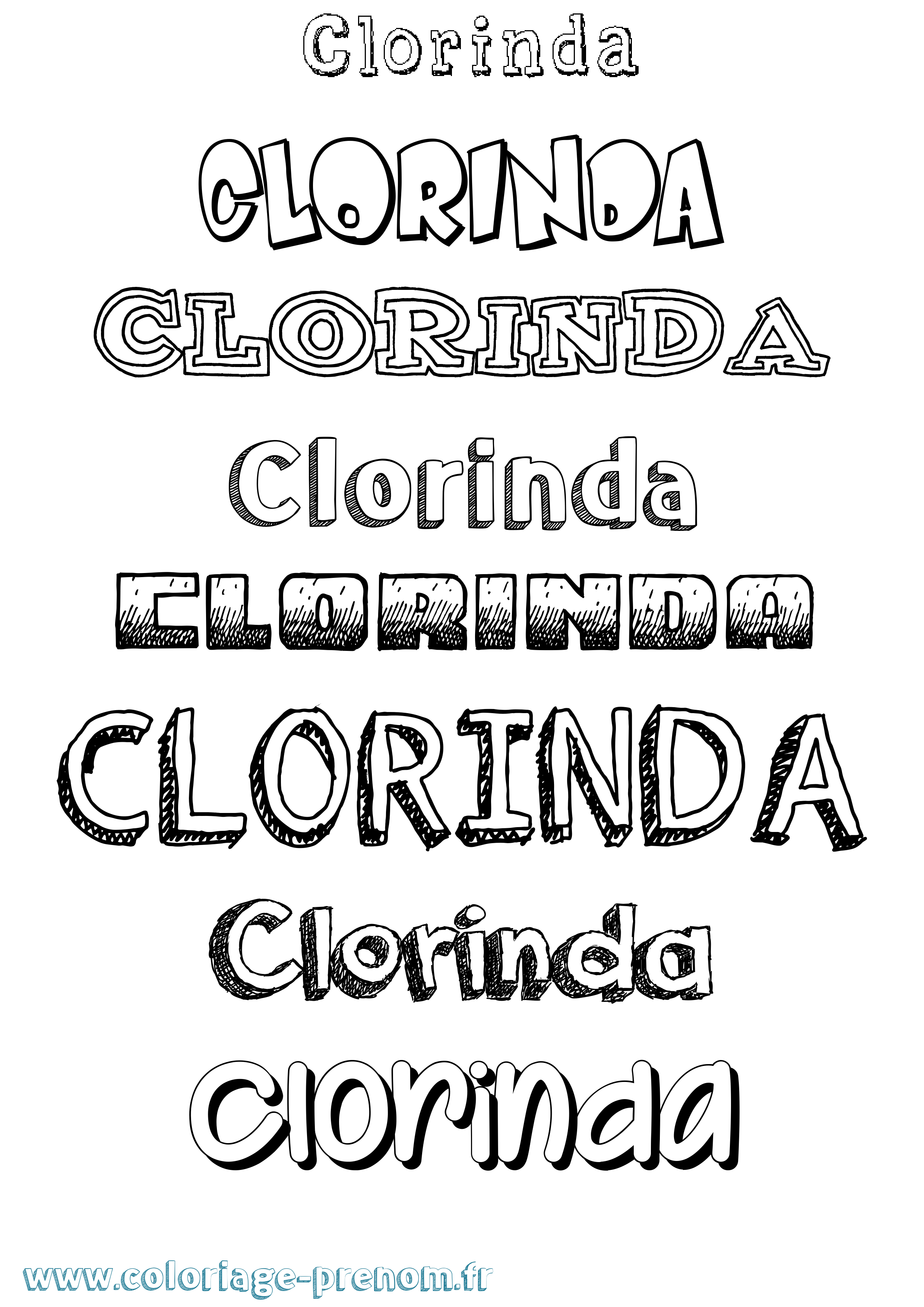 Coloriage Clorinda Dessiné Coloriage prénom Clorinda Dessiné
