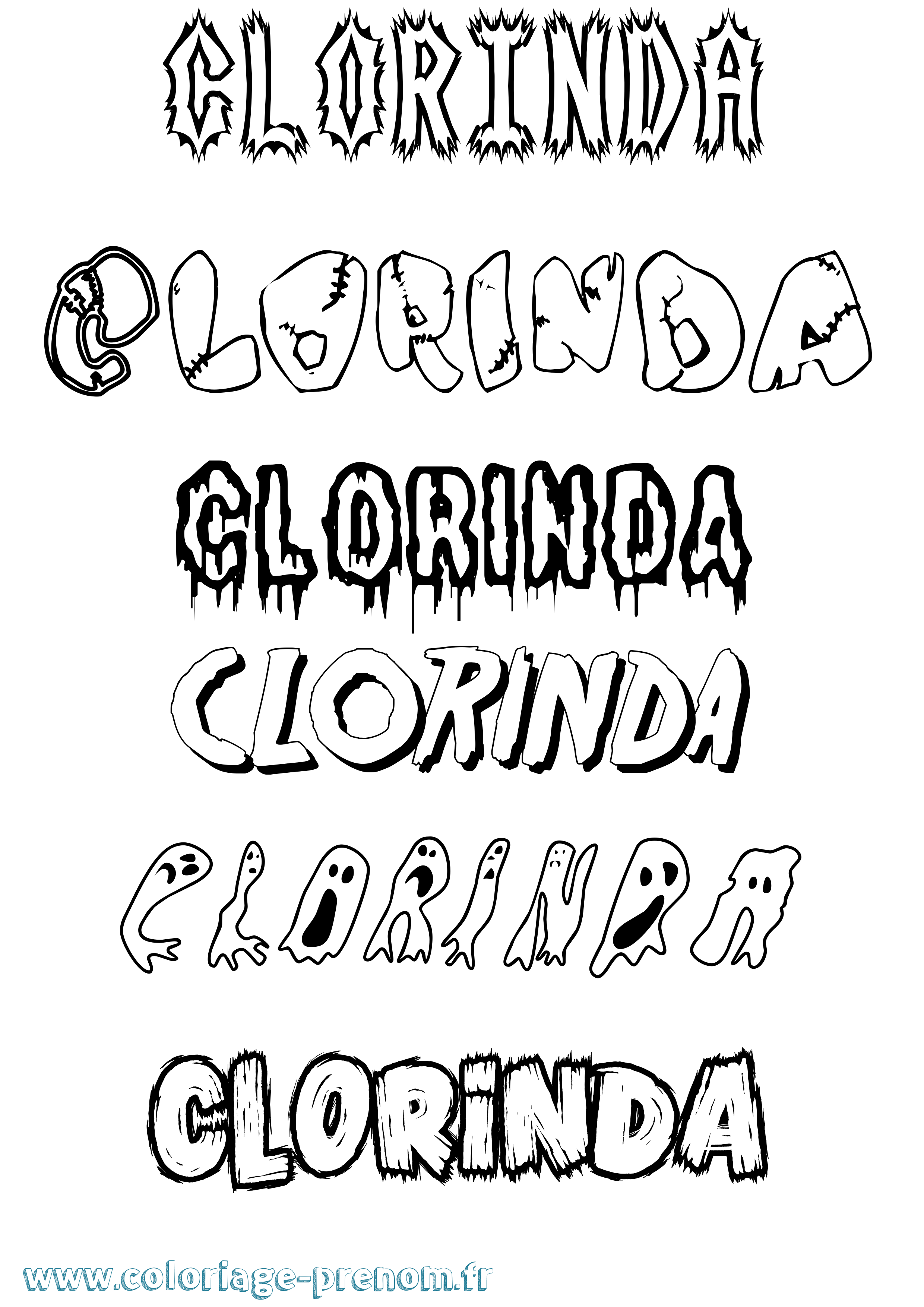 Coloriage Clorinda Frisson Coloriage prénom Clorinda Frisson