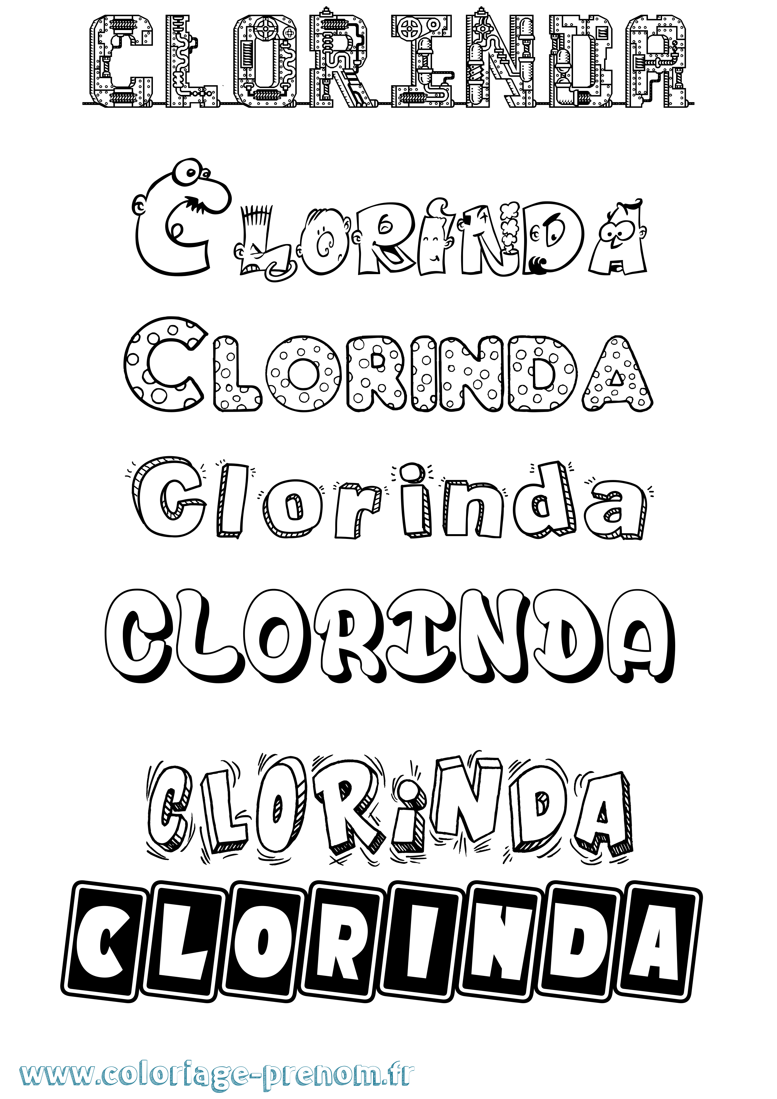 Coloriage Clorinda Fun Coloriage prénom Clorinda Fun