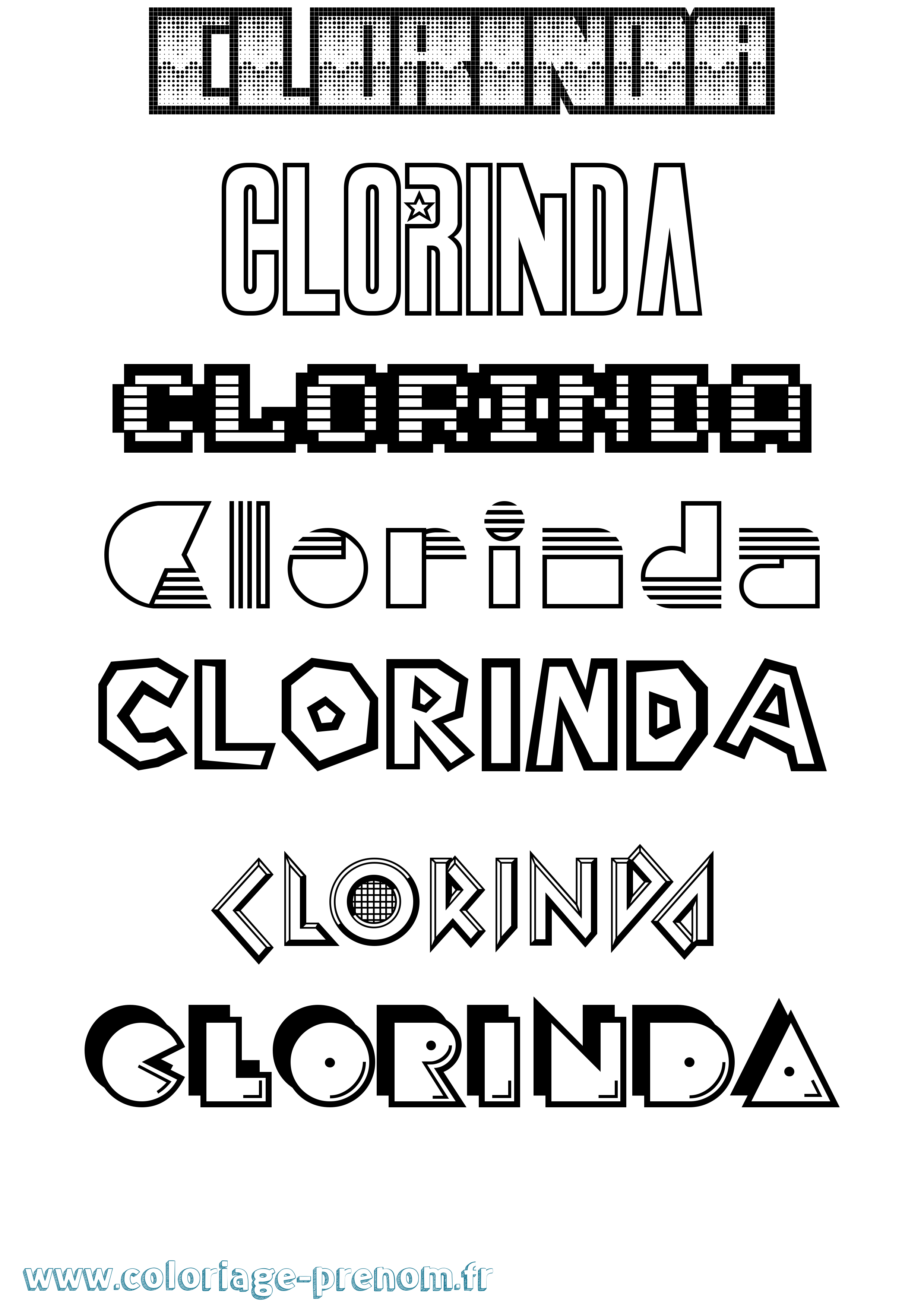 Coloriage Clorinda Jeux Vidéos Coloriage prénom Clorinda Jeux Vidéos