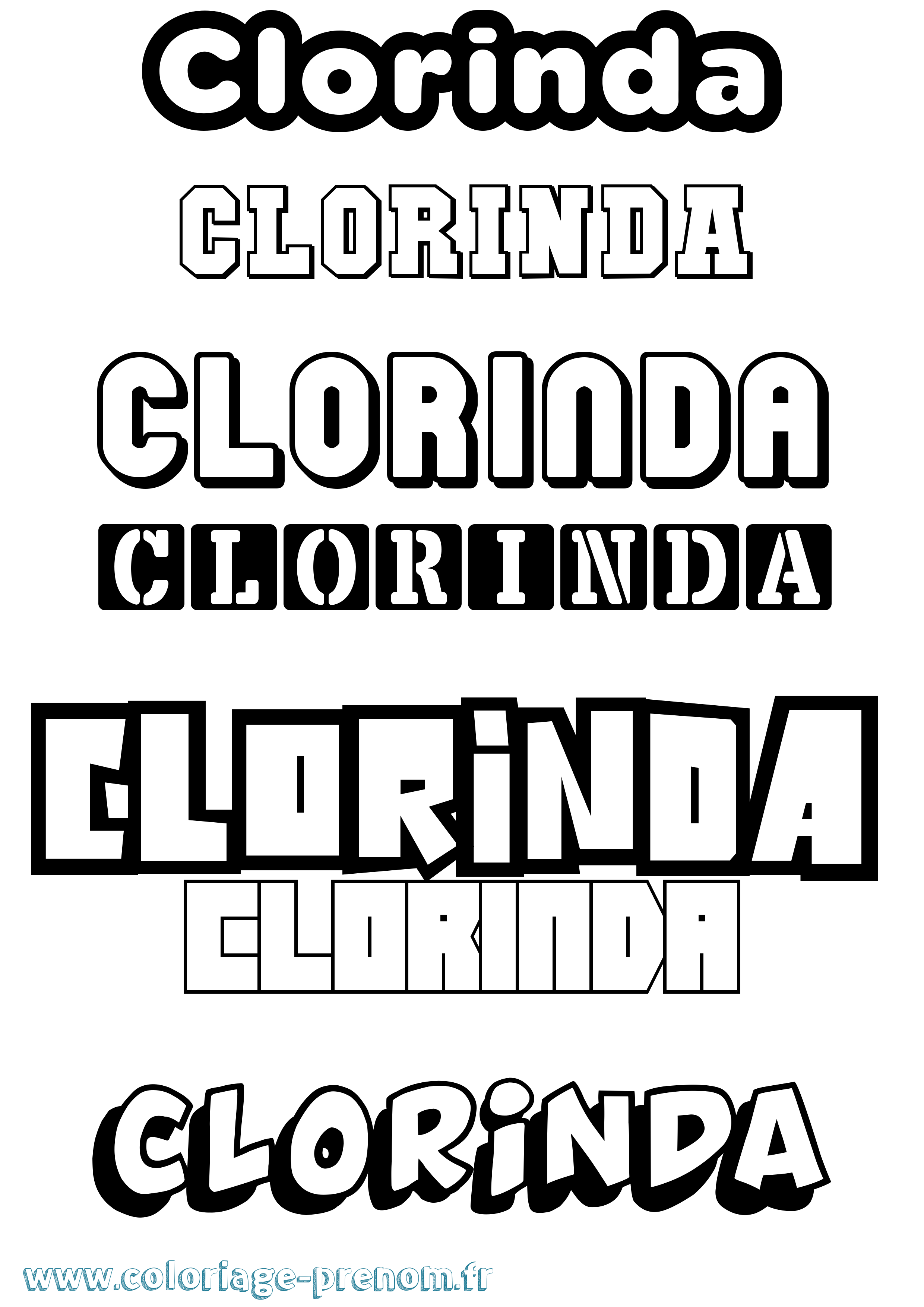 Coloriage Clorinda Simple Coloriage prénom Clorinda Simple