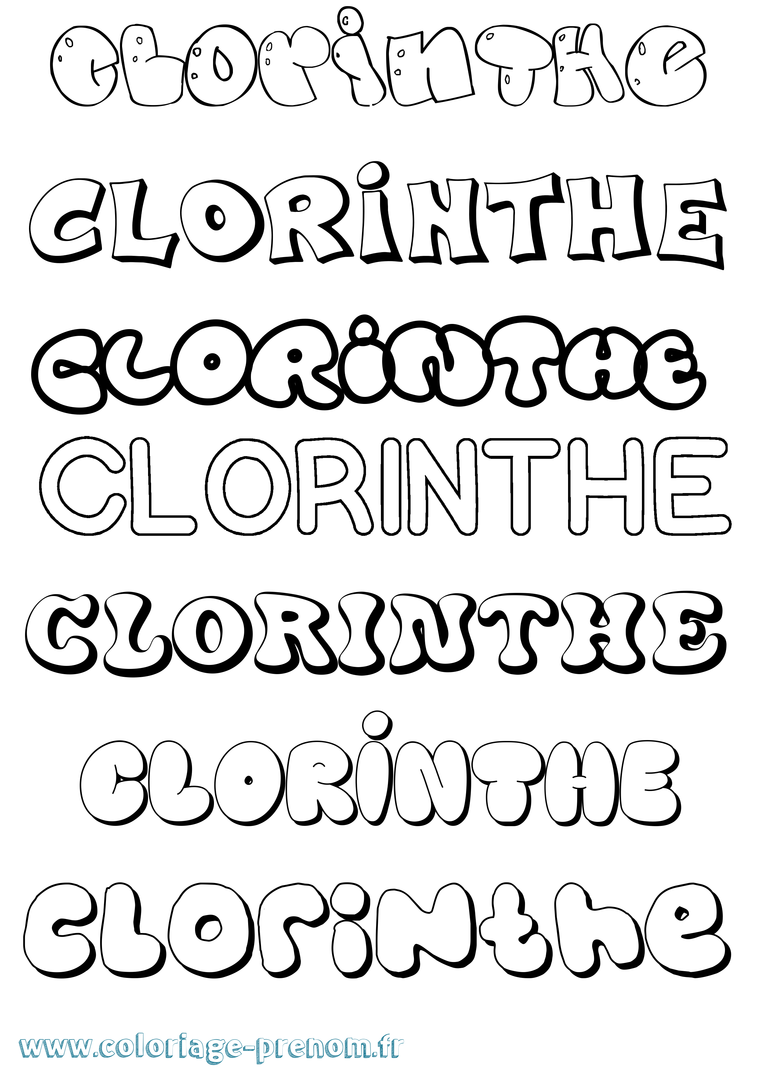 Coloriage Clorinthe Bubble Coloriage prénom Clorinthe Bubble