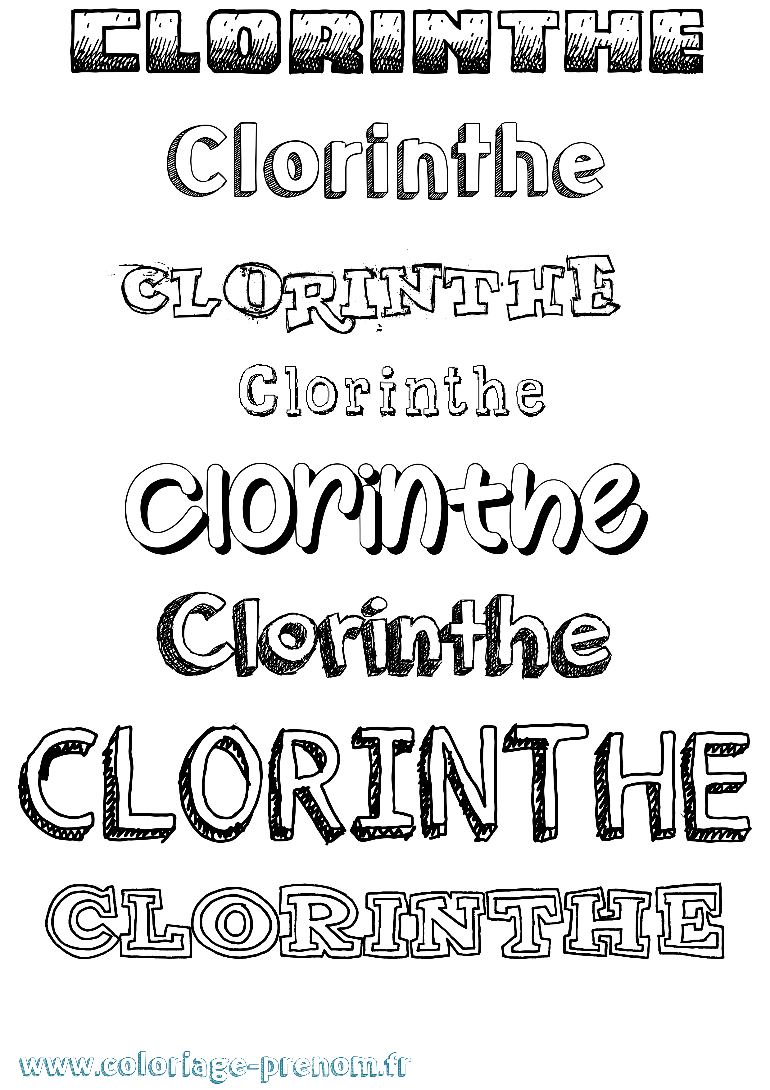 Coloriage Clorinthe Dessiné Coloriage prénom Clorinthe Dessiné