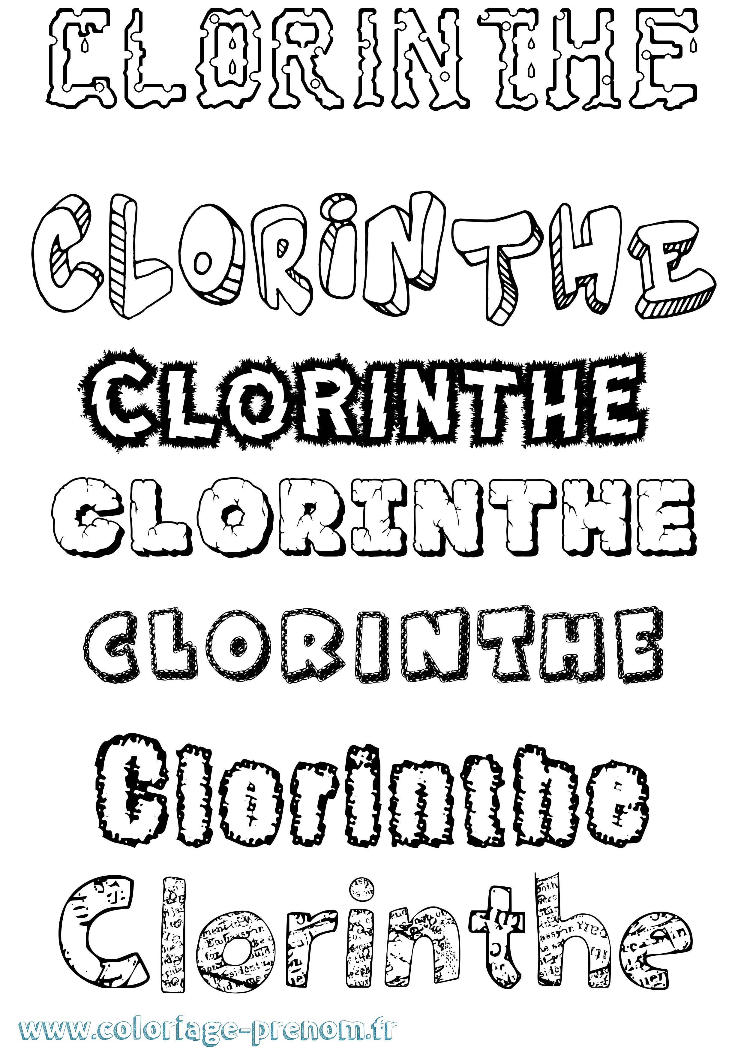 Coloriage Clorinthe Destructuré Coloriage prénom Clorinthe Destructuré