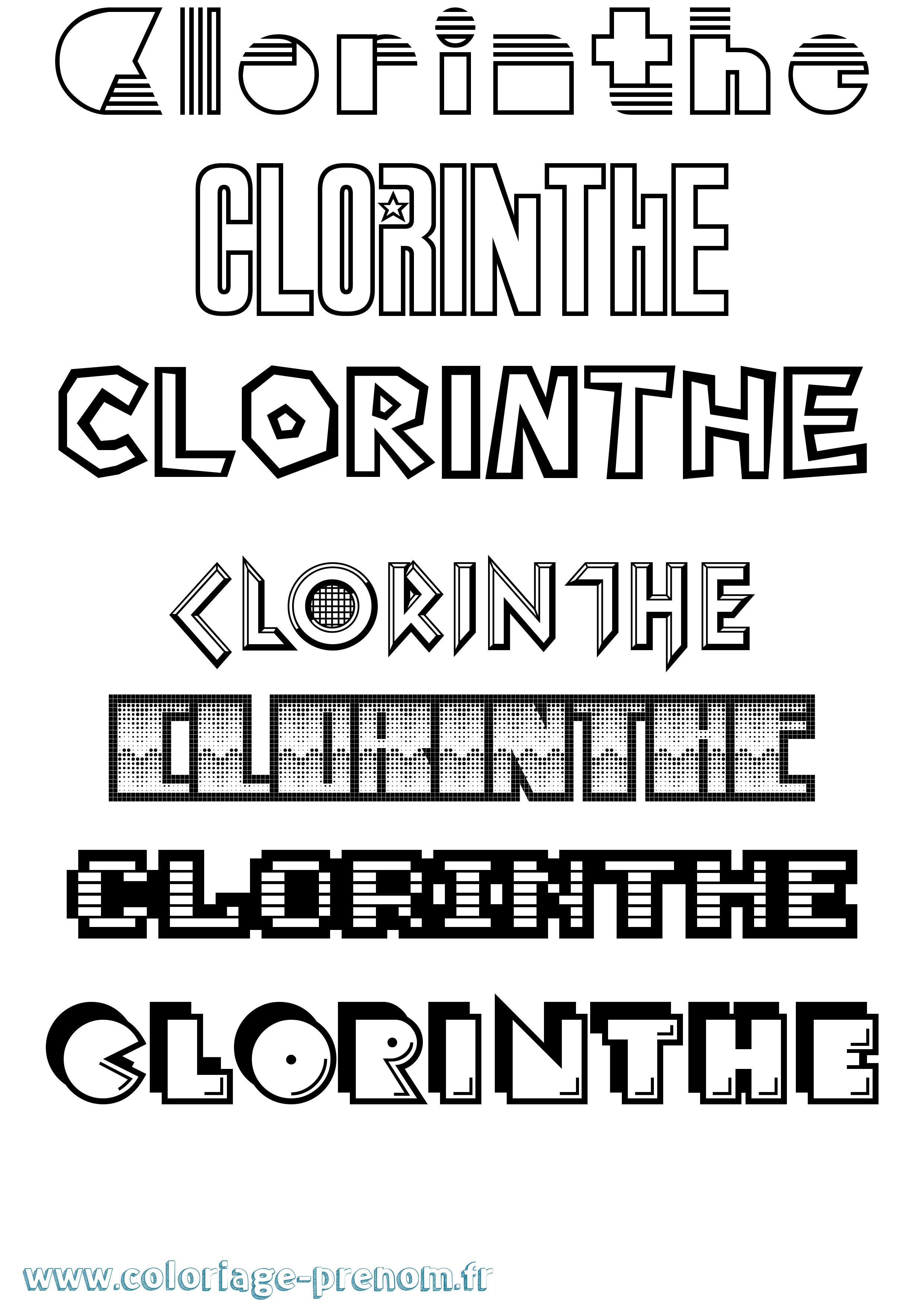 Coloriage Clorinthe Jeux Vidéos Coloriage prénom Clorinthe Jeux Vidéos