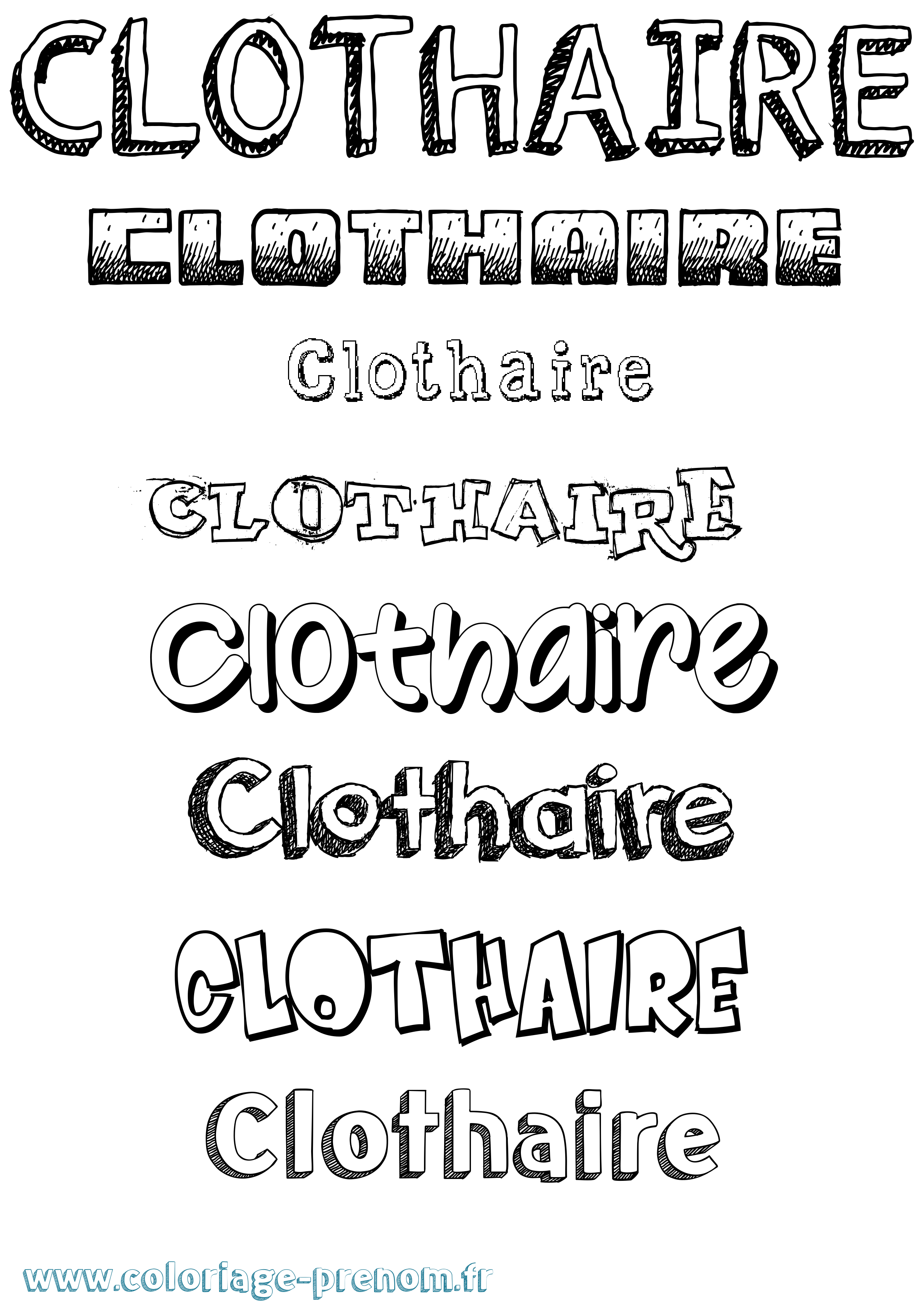 Coloriage Clothaire Dessiné Coloriage prénom Clothaire Dessiné