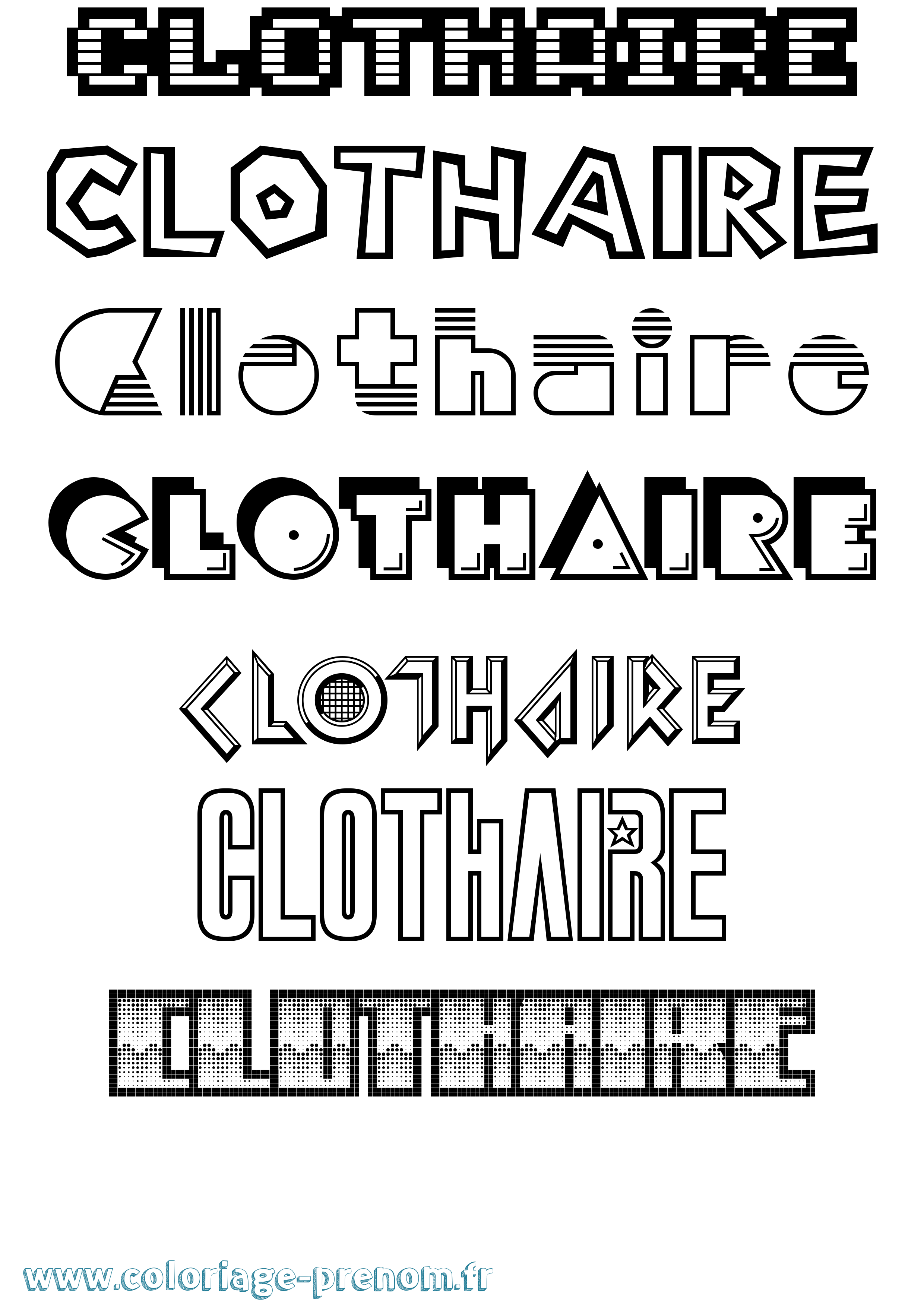 Coloriage Clothaire Jeux Vidéos Coloriage prénom Clothaire Jeux Vidéos