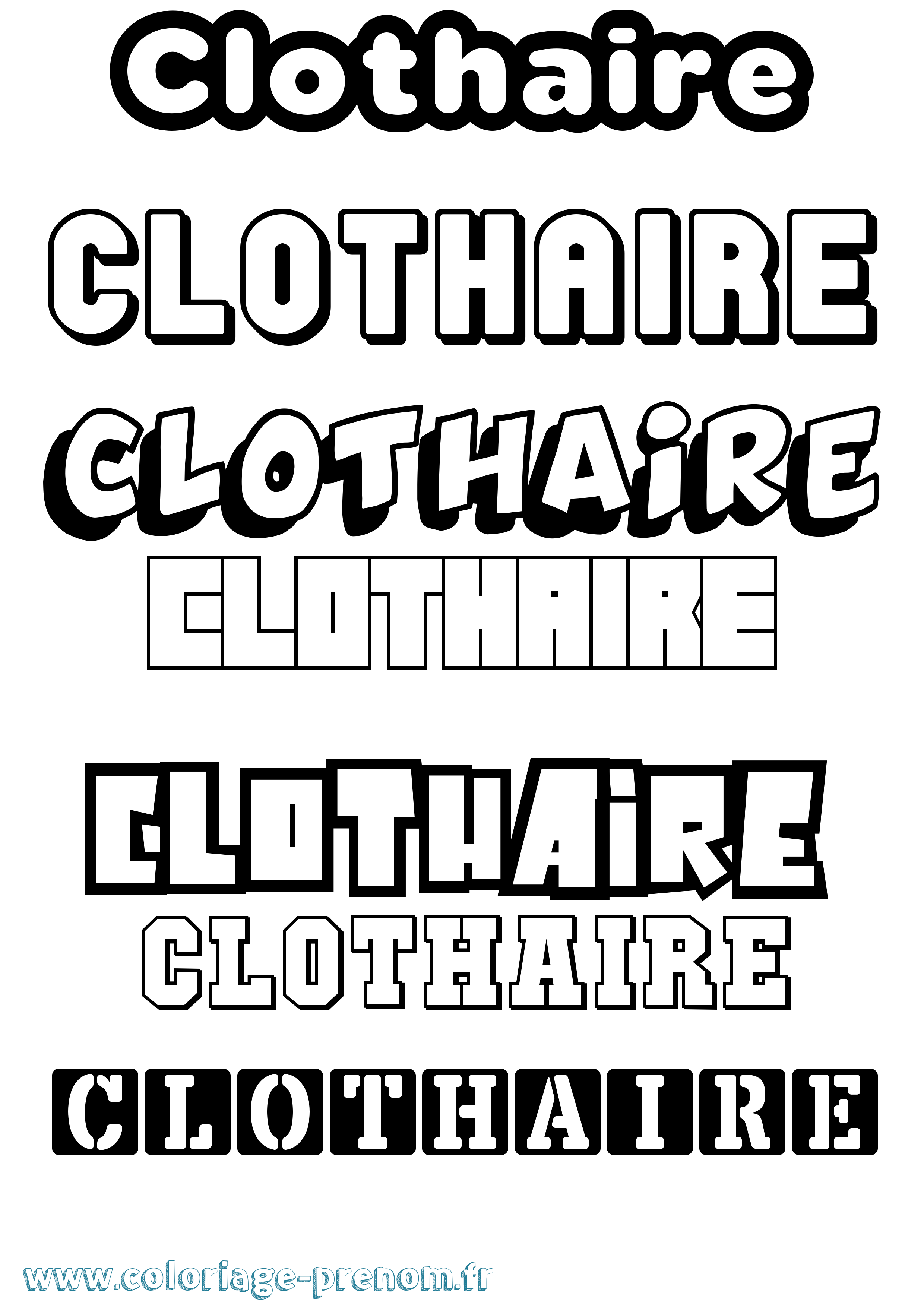 Coloriage Clothaire Simple Coloriage prénom Clothaire Simple