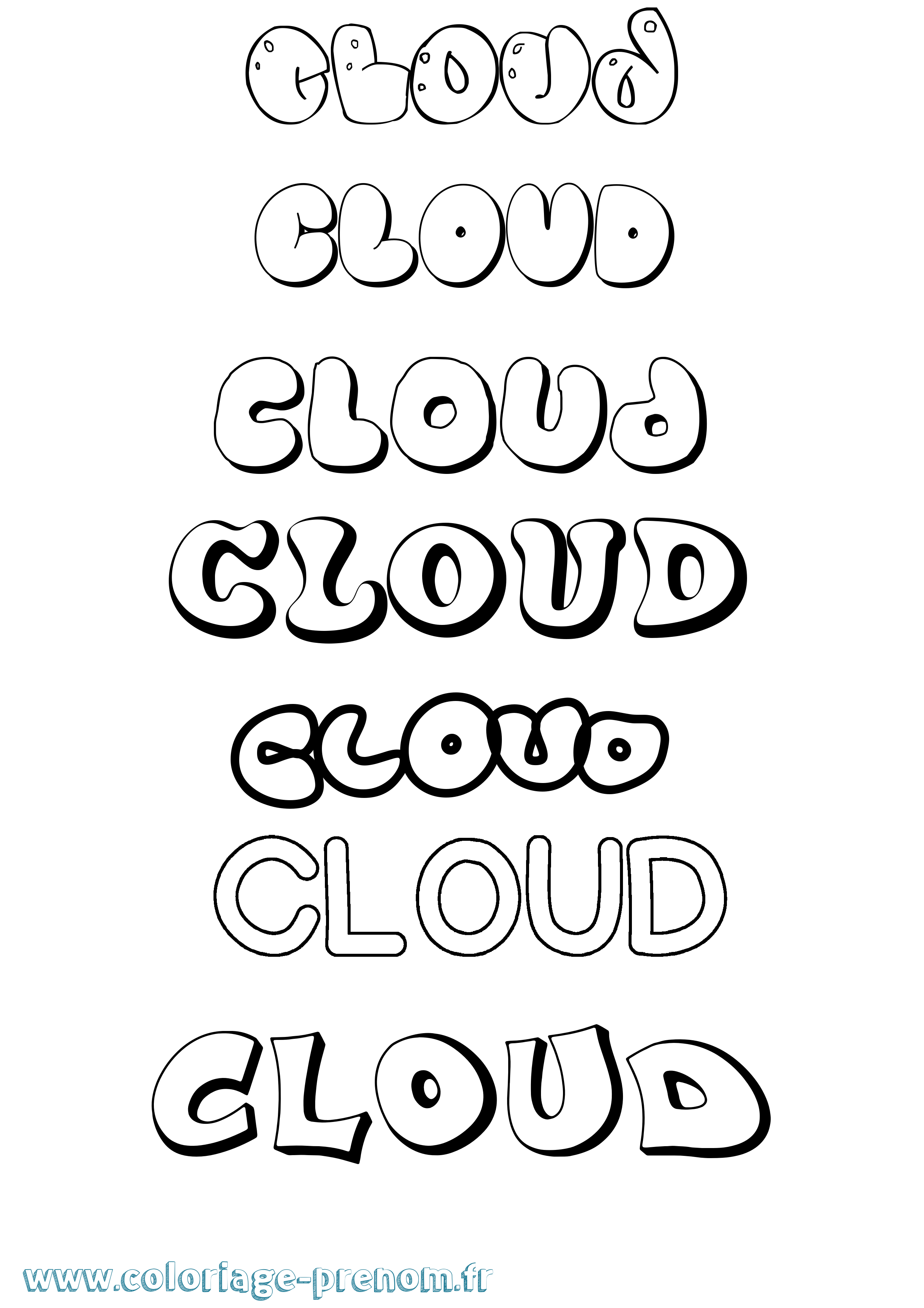Coloriage Cloud Bubble Coloriage prénom Cloud Bubble