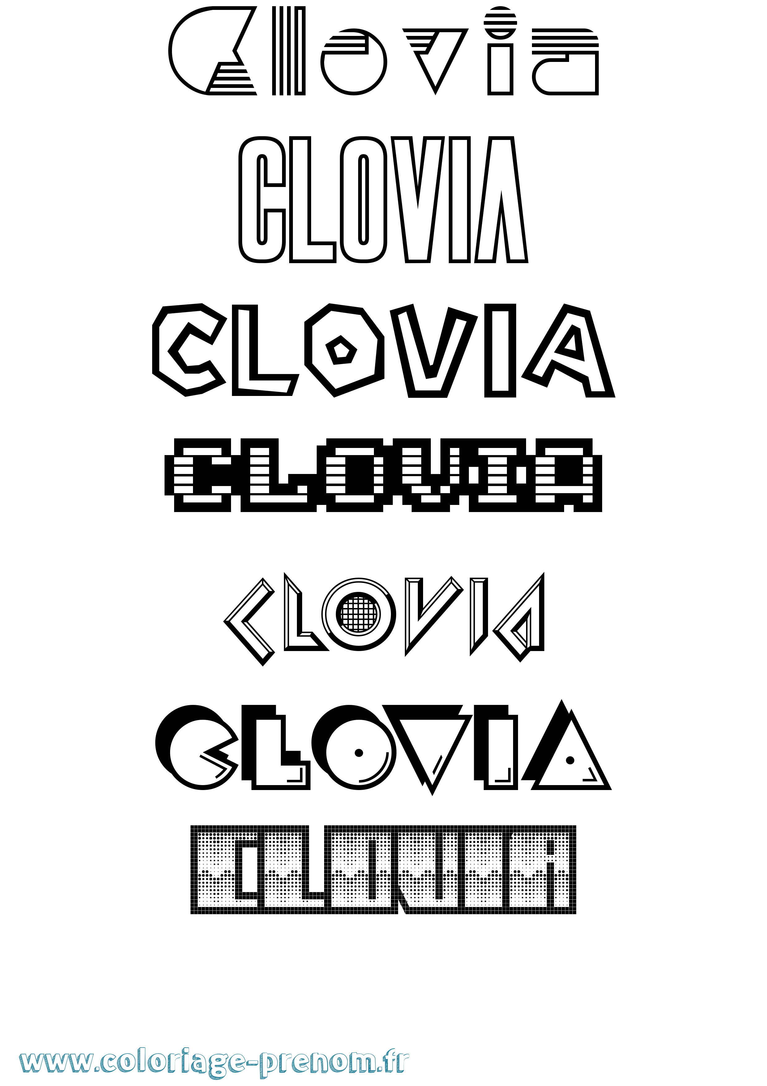 Coloriage Clovia Jeux Vidéos Coloriage prénom Clovia Jeux Vidéos
