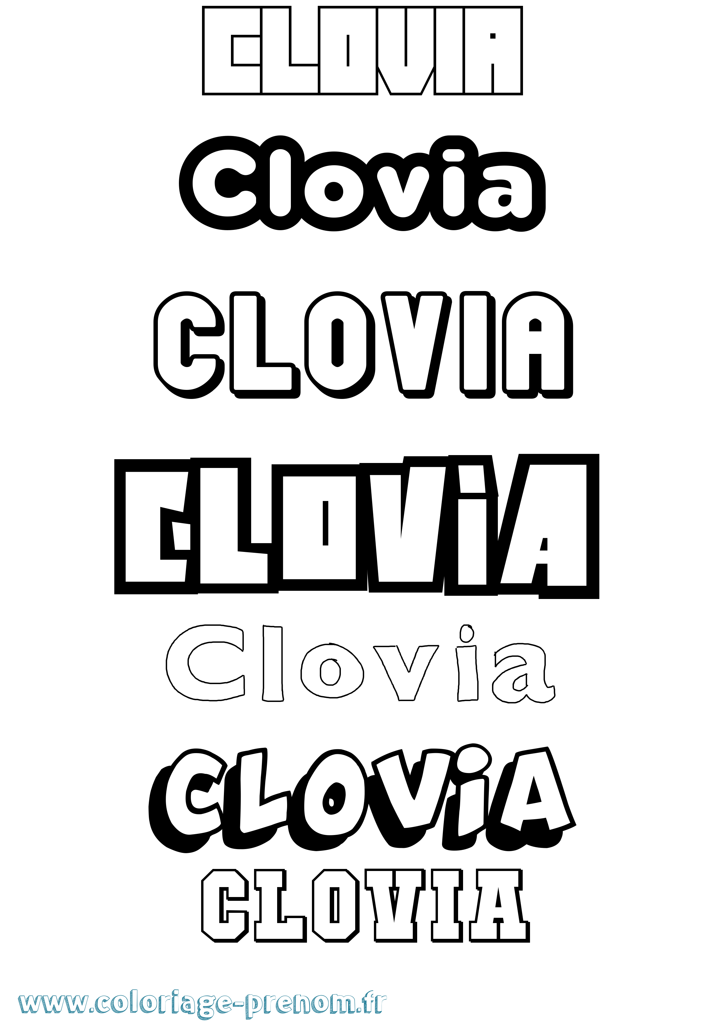Coloriage Clovia Simple Coloriage prénom Clovia Simple