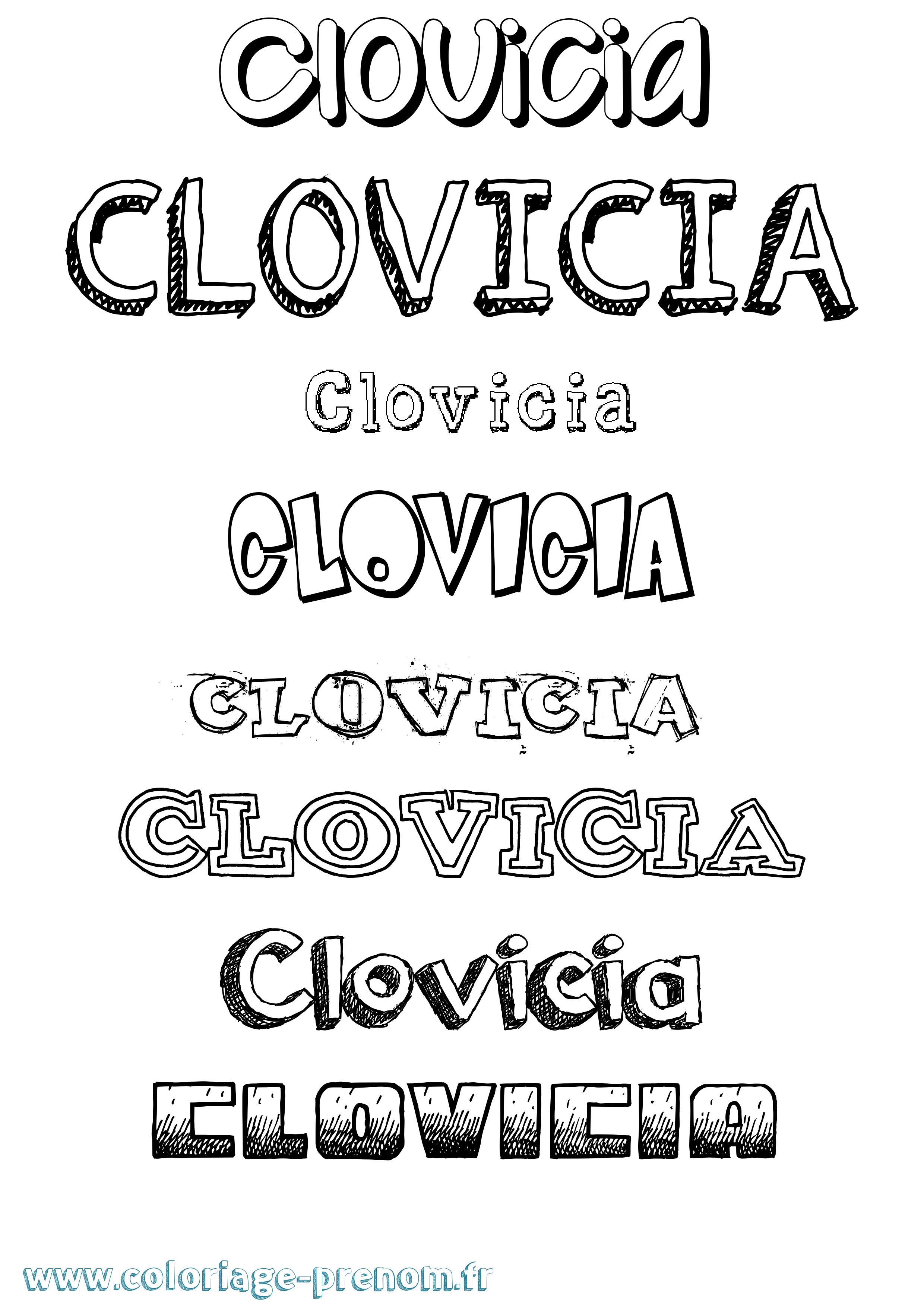 Coloriage Clovicia Dessiné Coloriage prénom Clovicia Dessiné