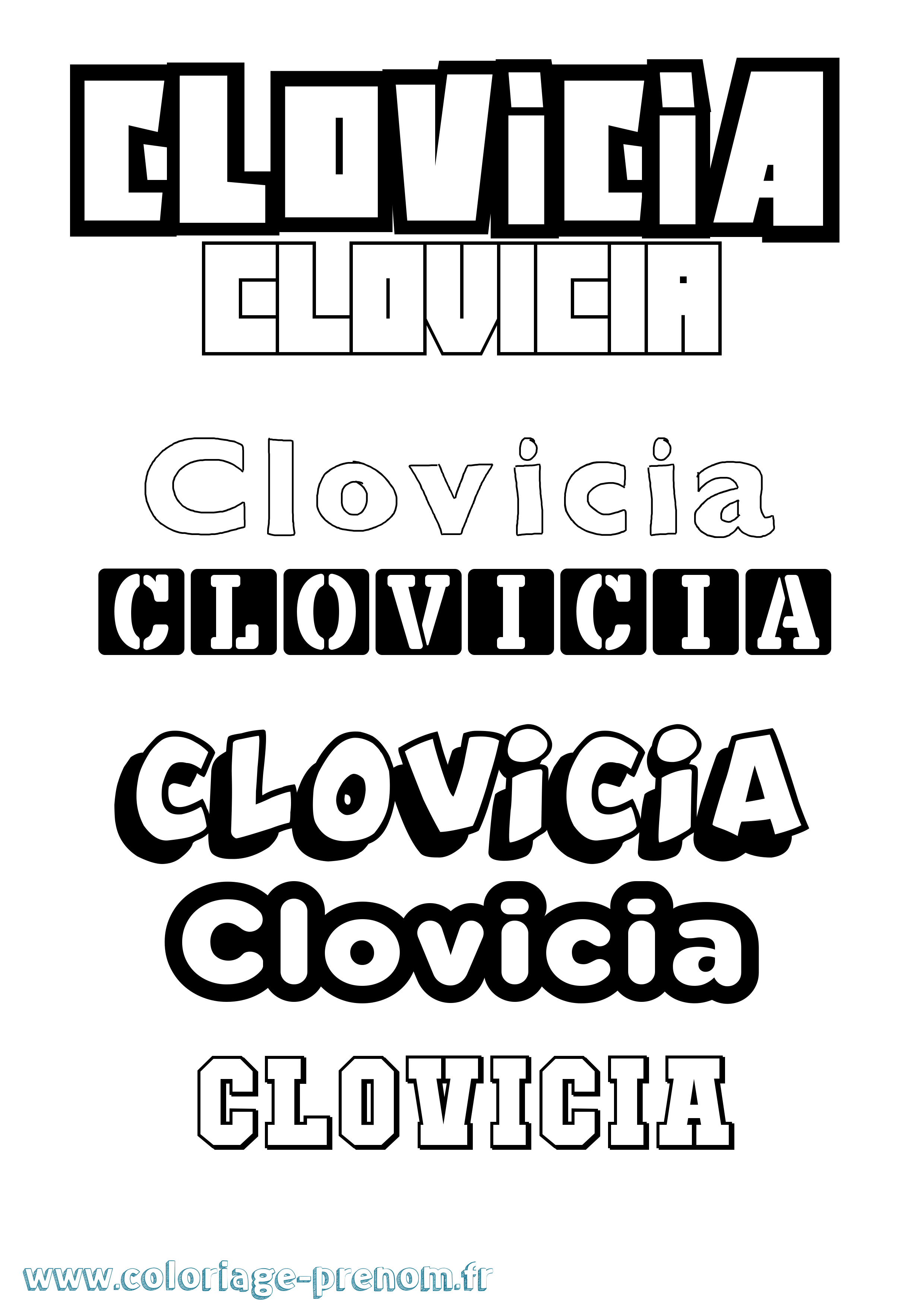 Coloriage Clovicia Simple Coloriage prénom Clovicia Simple