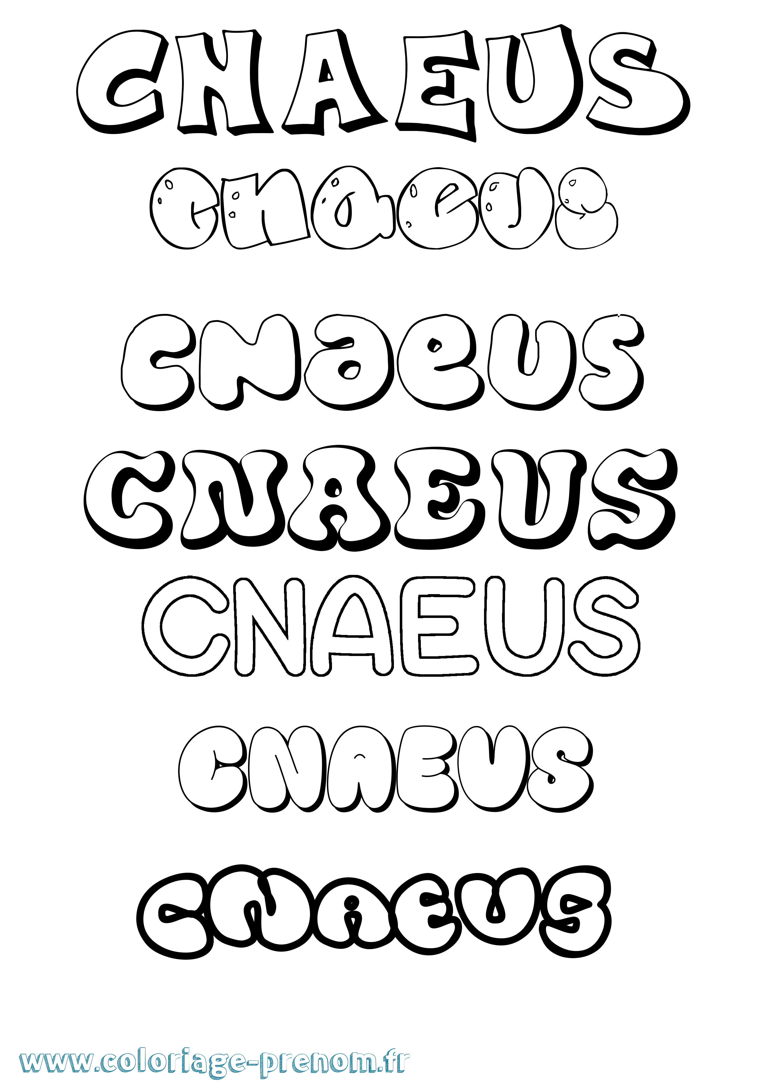 Coloriage Cnaeus Bubble Coloriage prénom Cnaeus Bubble