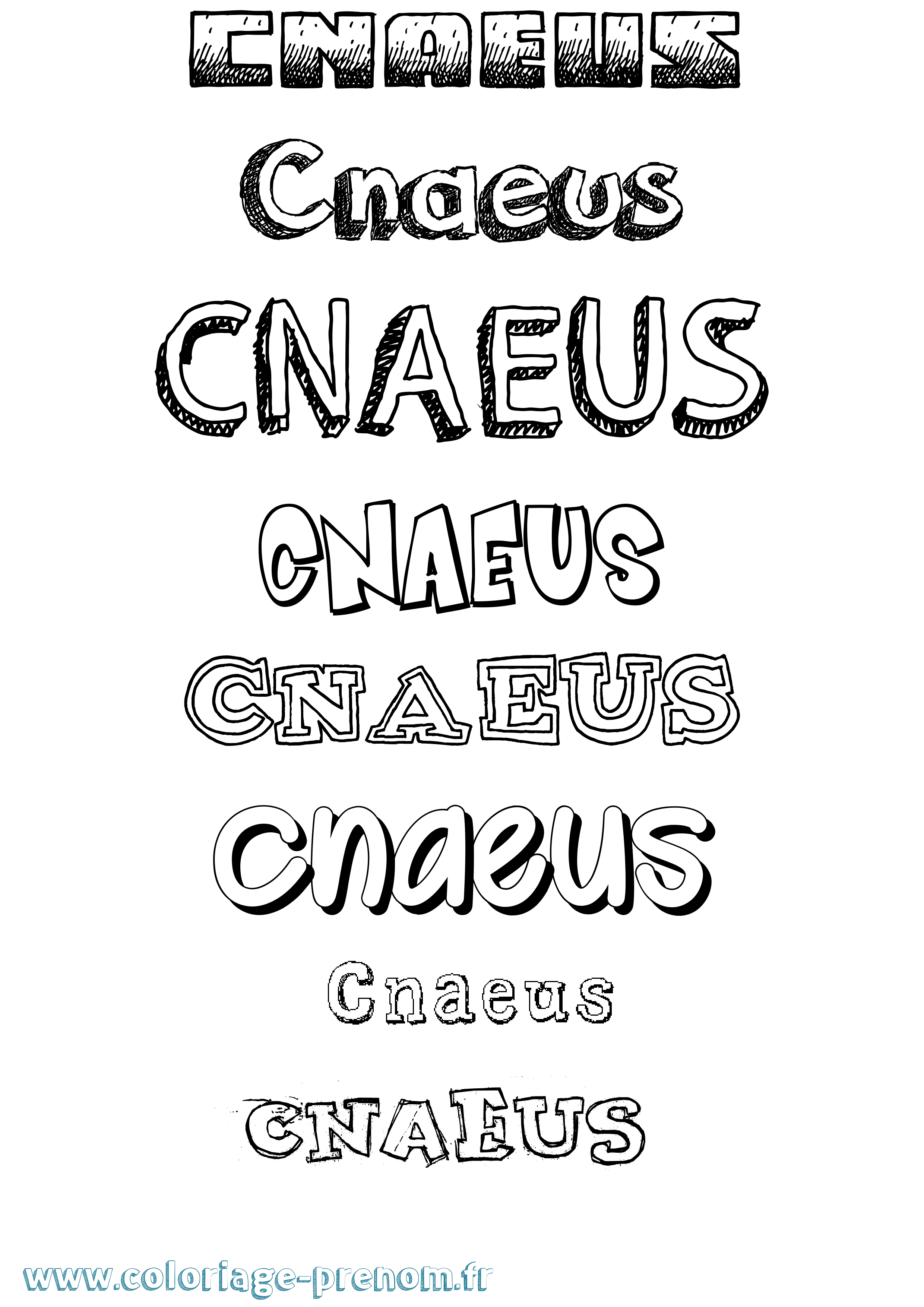 Coloriage Cnaeus Dessiné Coloriage prénom Cnaeus Dessiné