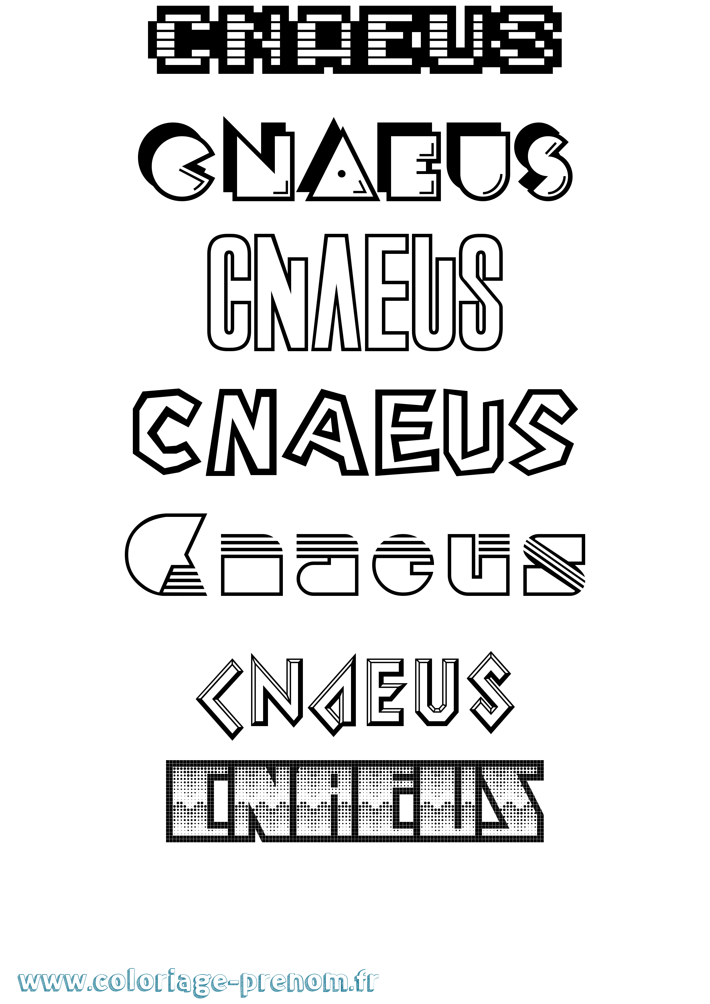 Coloriage Cnaeus Jeux Vidéos Coloriage prénom Cnaeus Jeux Vidéos