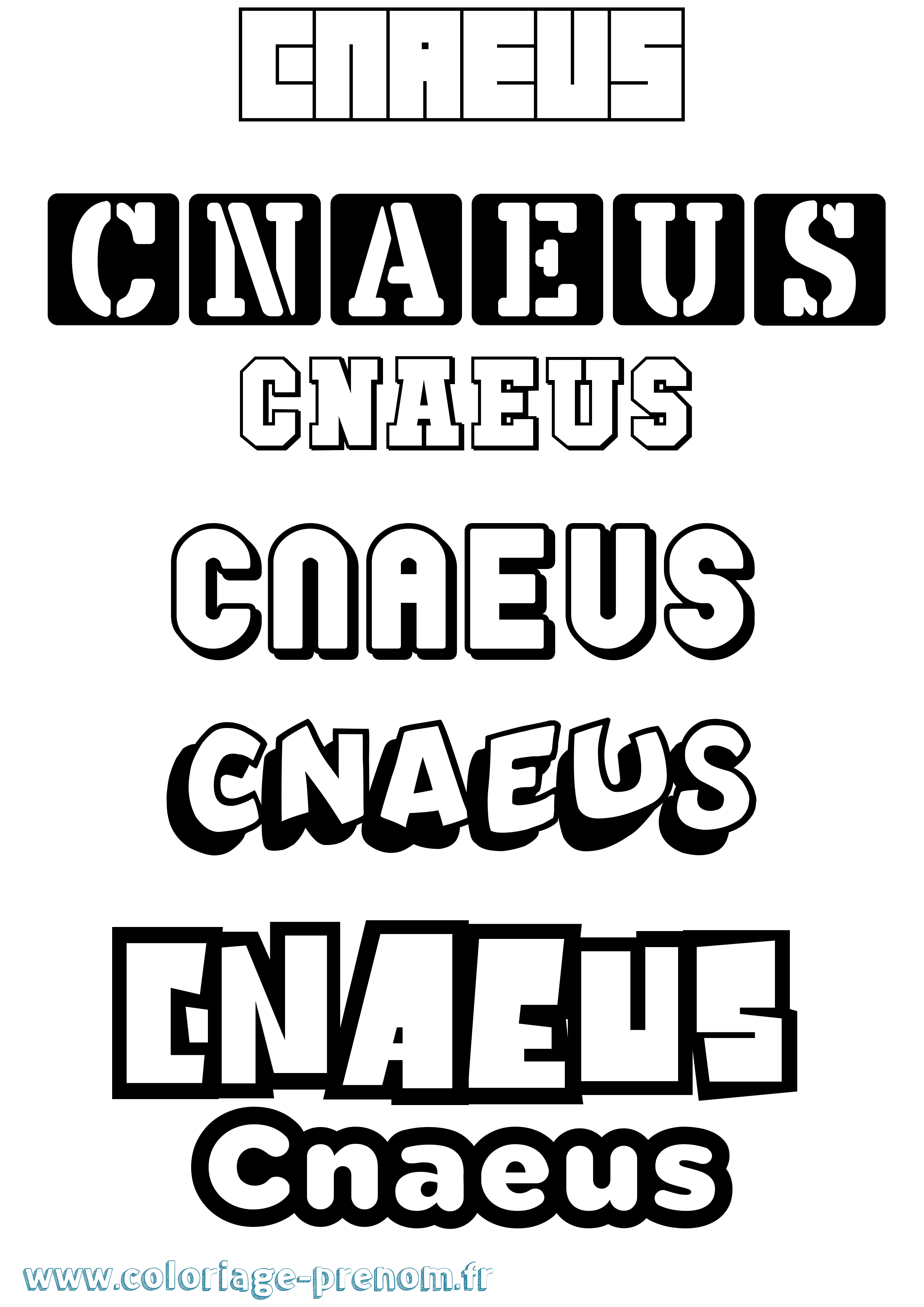 Coloriage Cnaeus Simple Coloriage prénom Cnaeus Simple