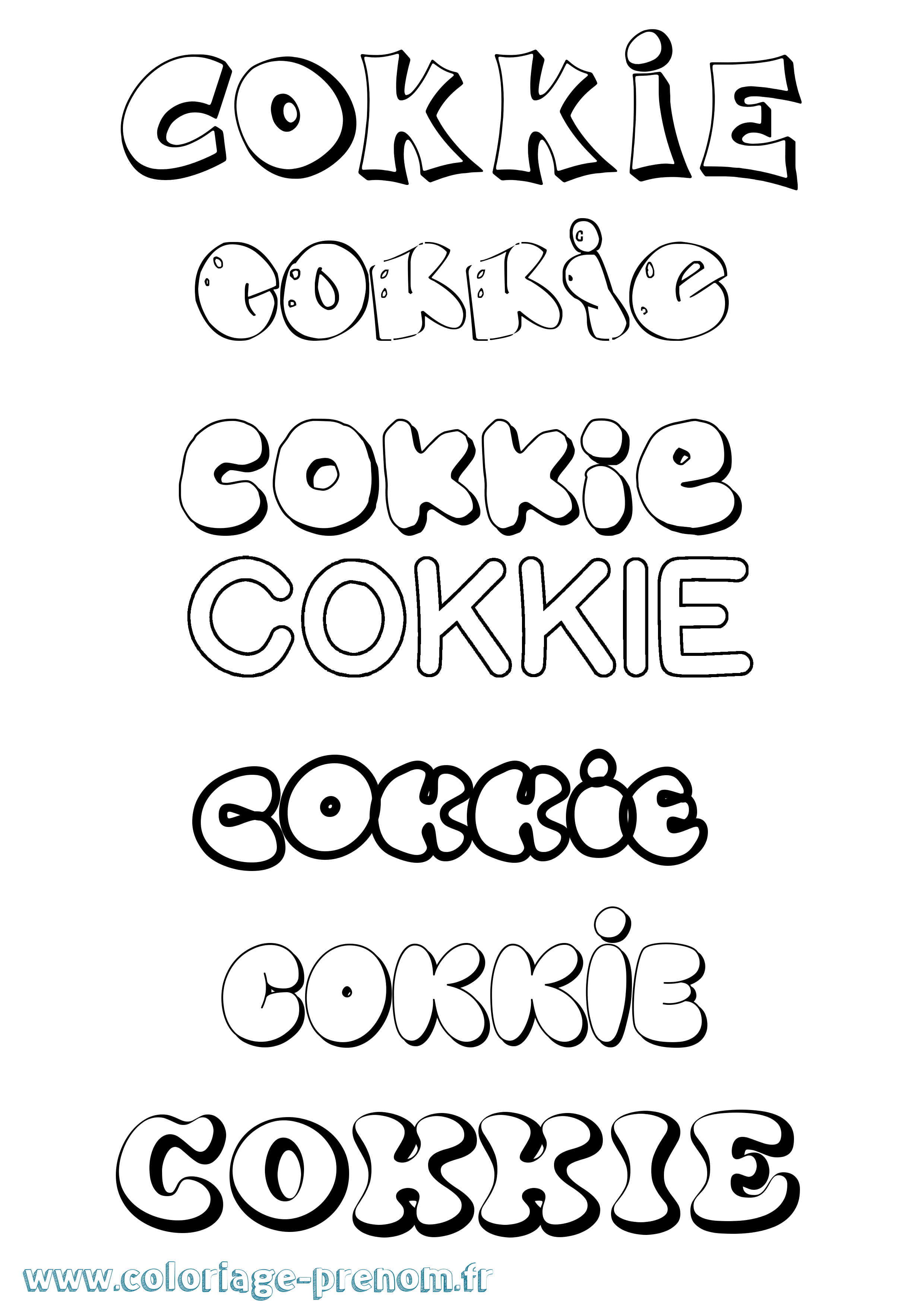 Coloriage Cokkie Bubble Coloriage prénom Cokkie Bubble