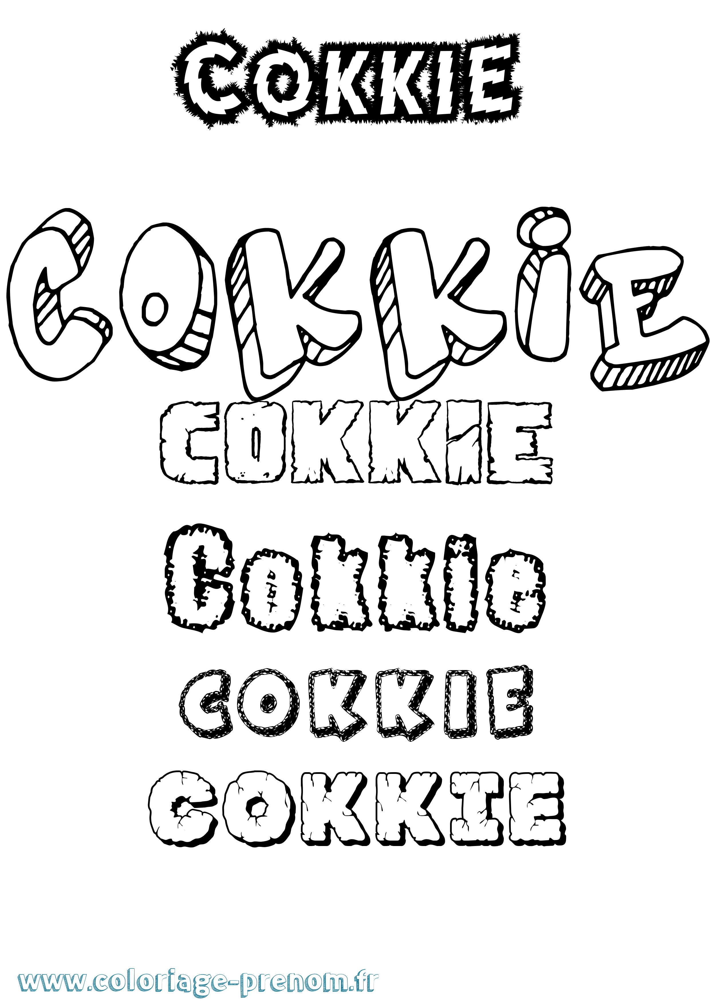 Coloriage Cokkie Destructuré Coloriage prénom Cokkie Destructuré