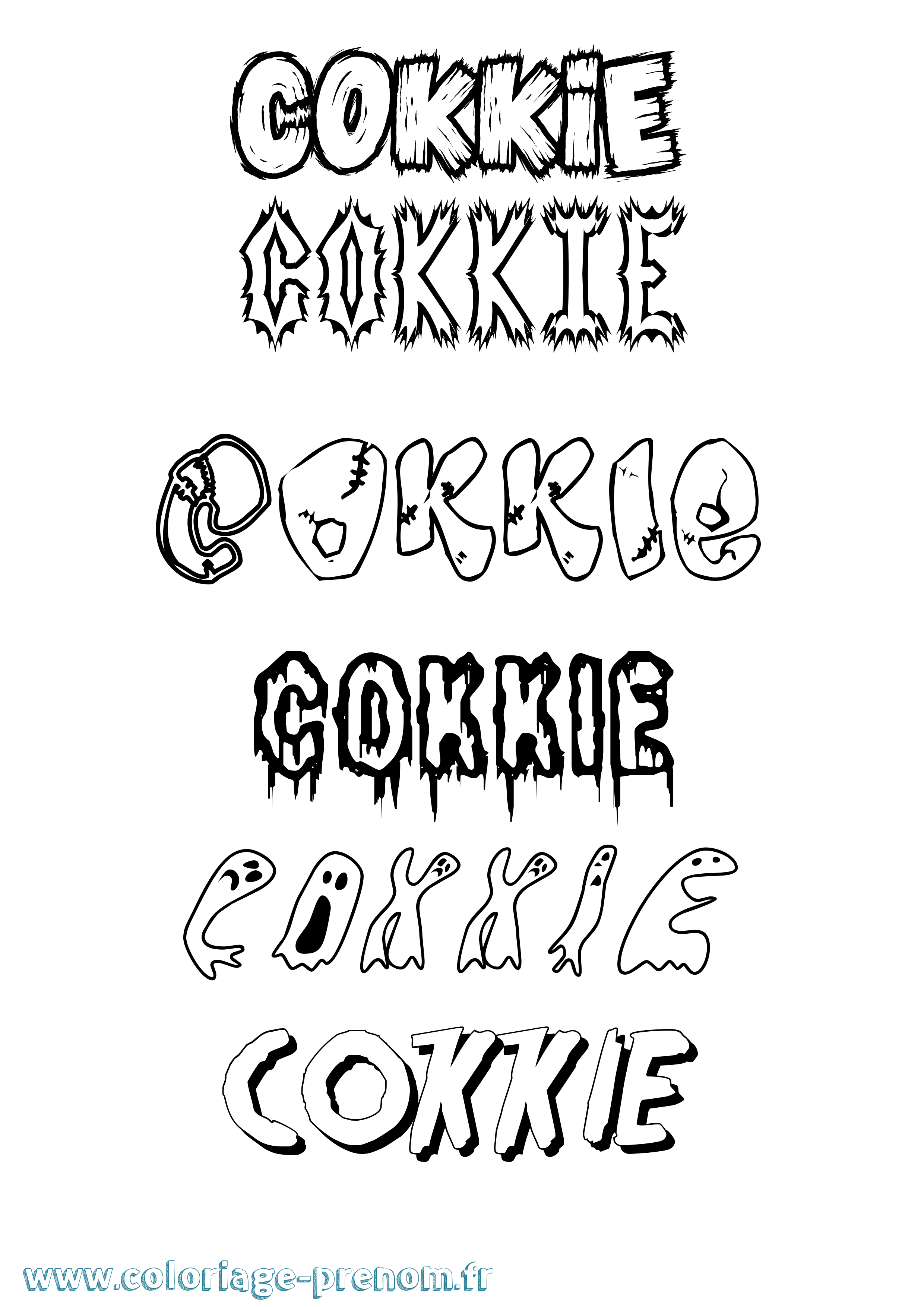 Coloriage Cokkie Frisson Coloriage prénom Cokkie Frisson
