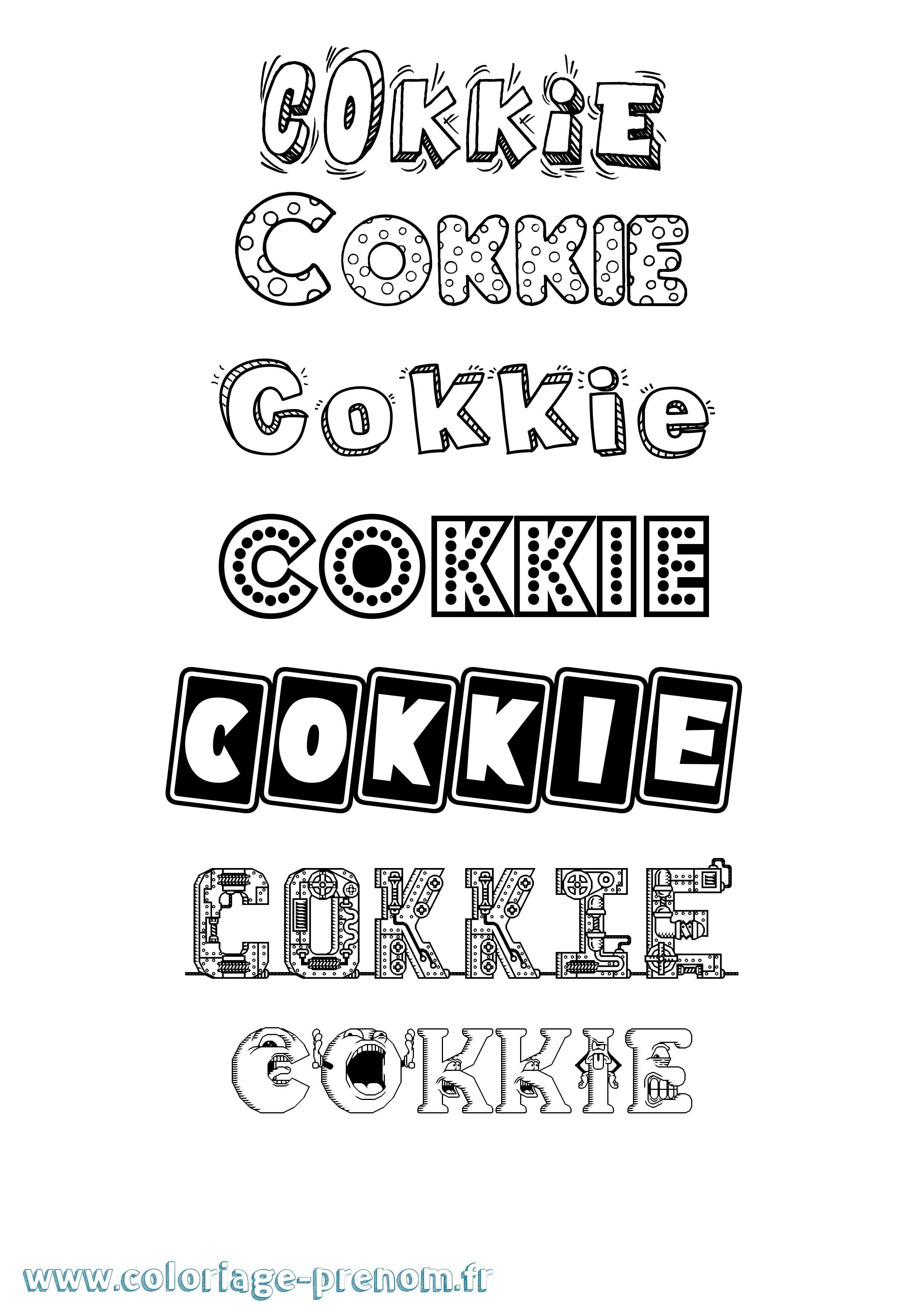Coloriage Cokkie Fun Coloriage prénom Cokkie Fun