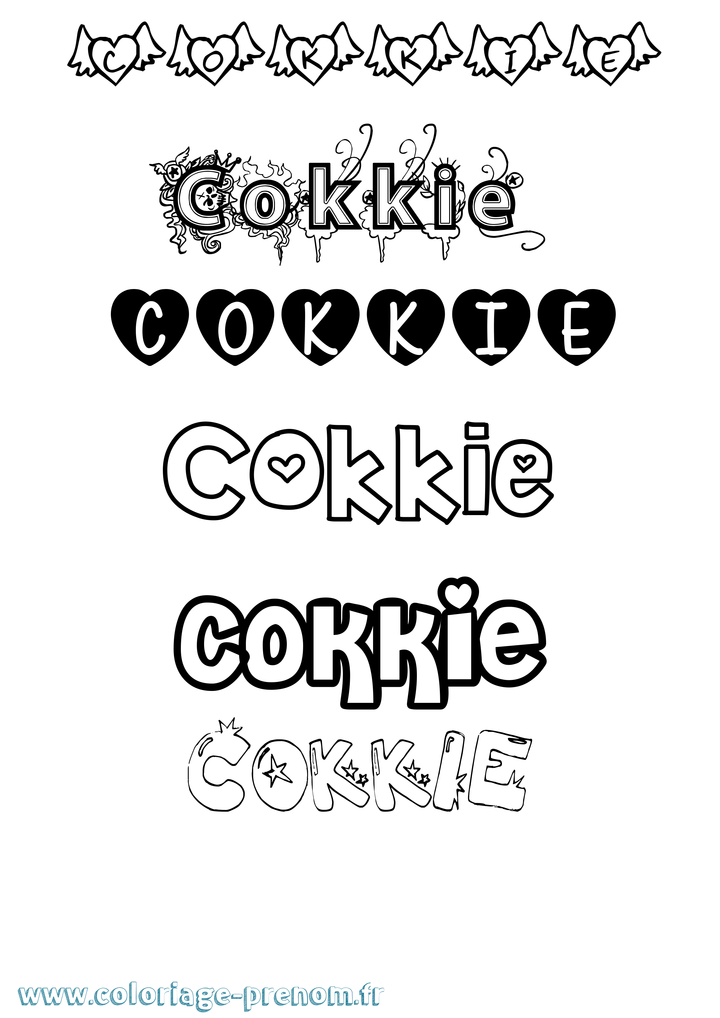Coloriage Cokkie Girly Coloriage prénom Cokkie Girly