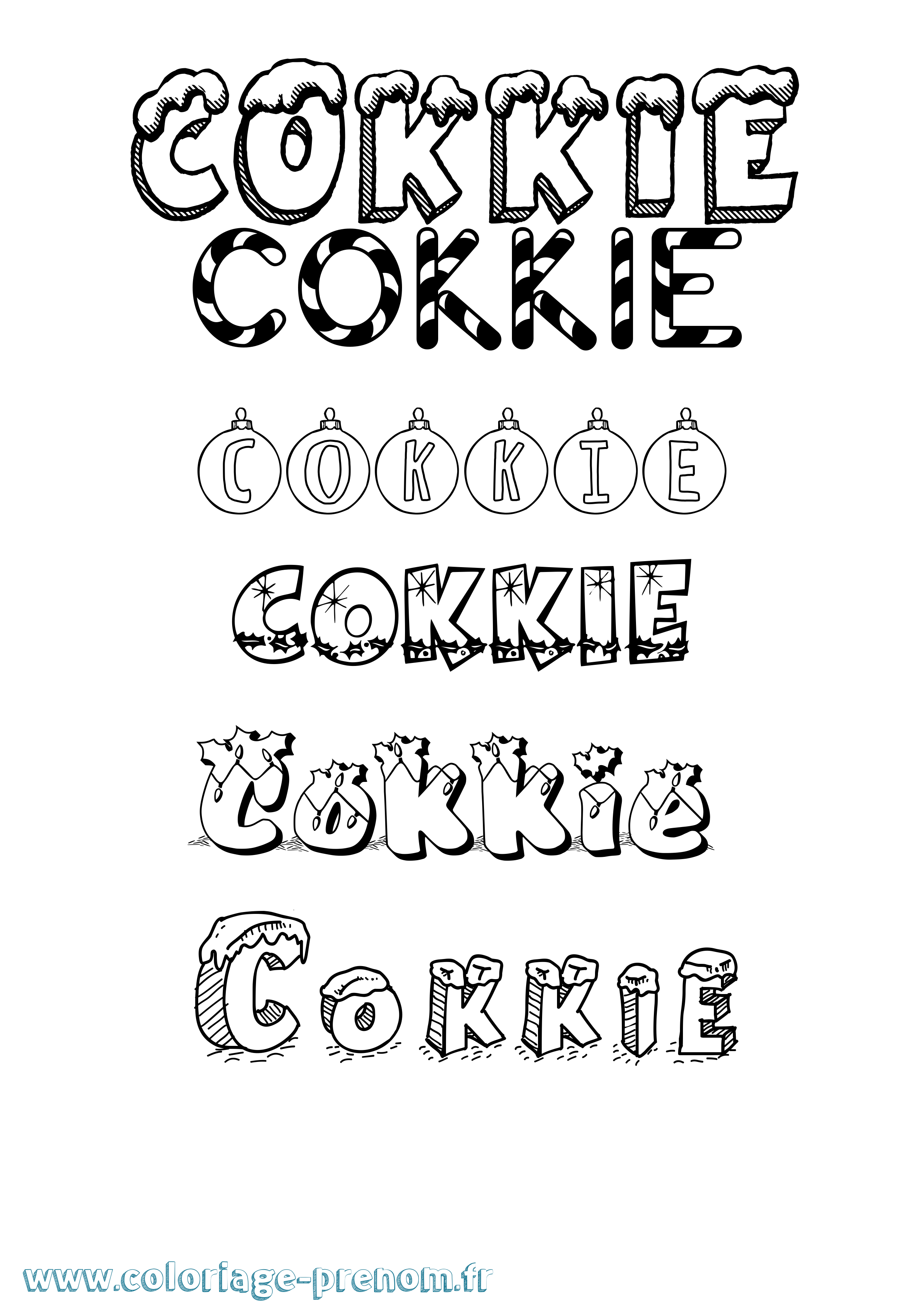 Coloriage Cokkie Noël Coloriage prénom Cokkie Noël
