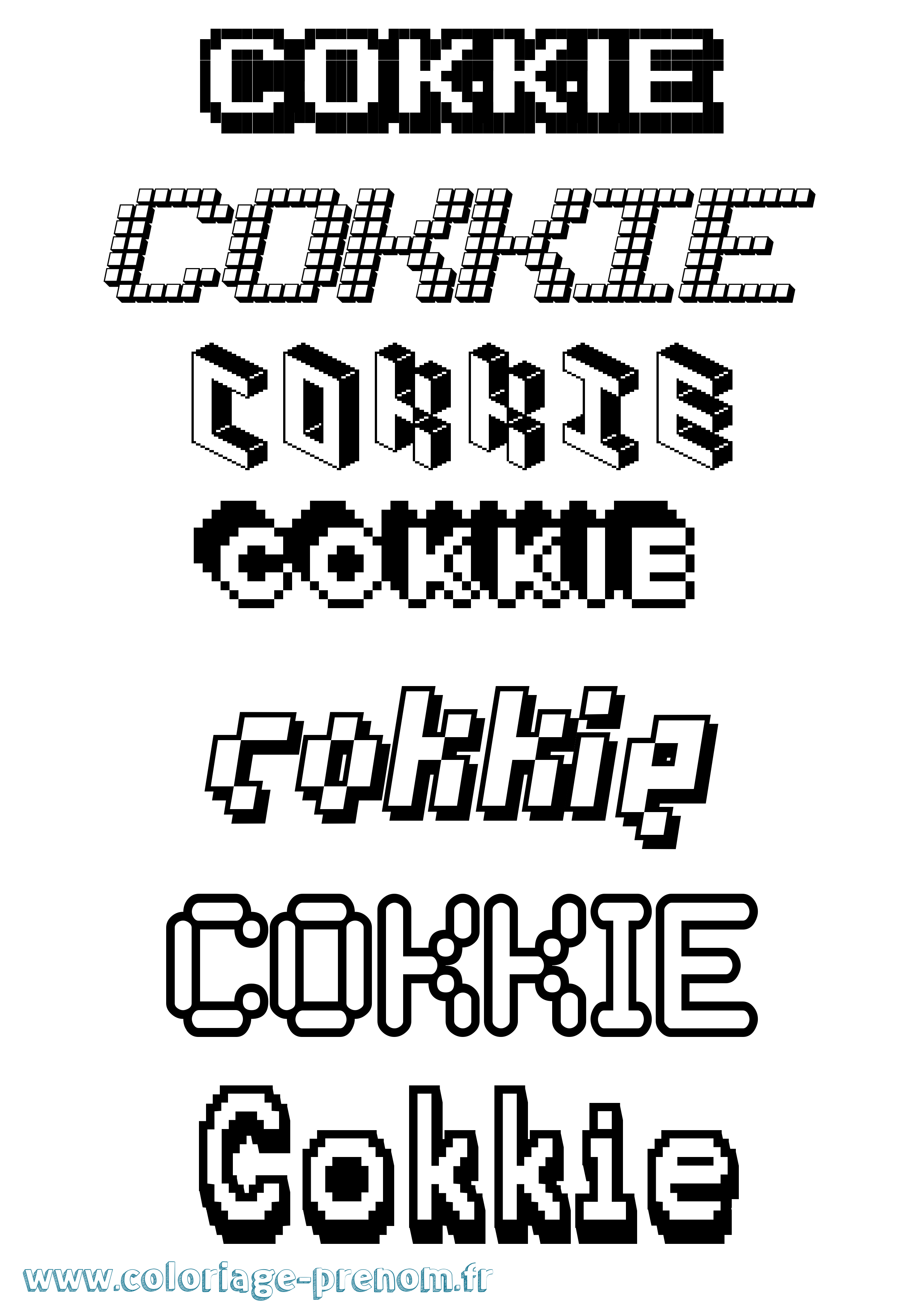 Coloriage Cokkie Pixel Coloriage prénom Cokkie Pixel