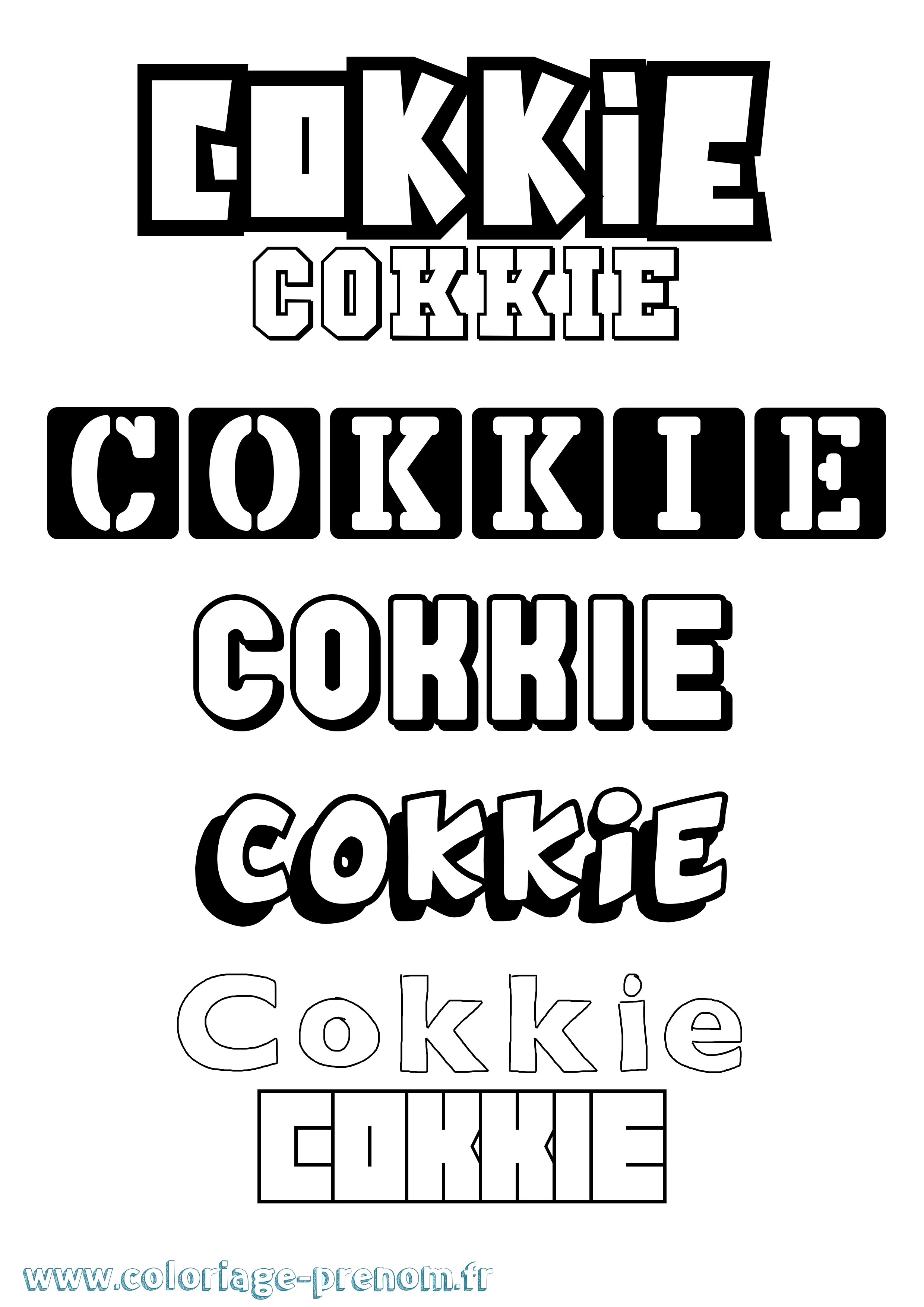 Coloriage Cokkie Simple Coloriage prénom Cokkie Simple